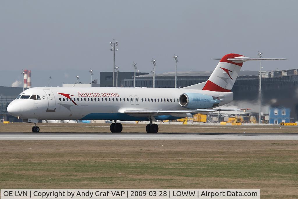 OE-LVN, 1991 Fokker 100 (F-28-0100) C/N 11367, Austrian Arrows F100