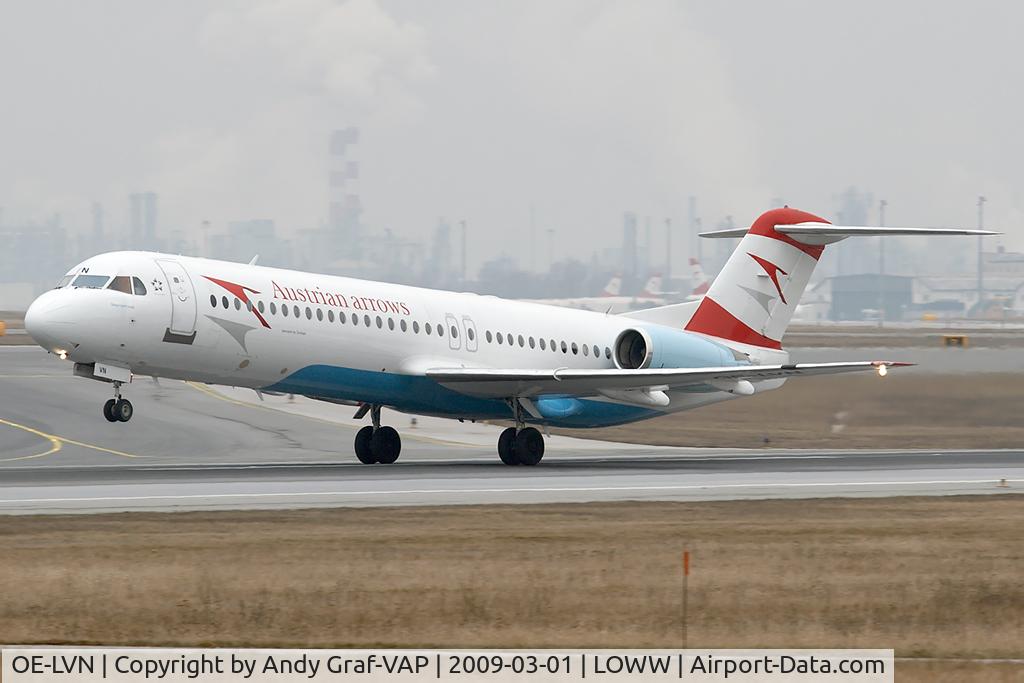 OE-LVN, 1991 Fokker 100 (F-28-0100) C/N 11367, Austrian Arrows F100