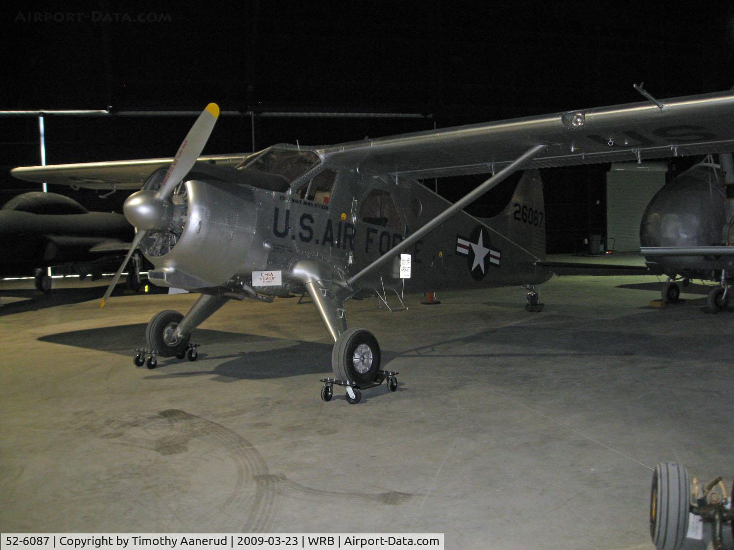 52-6087, 1952 De Havilland Canada U-6A Beaver (DHC-2) C/N 454/1249, Museum of Aviation, Robins AFB