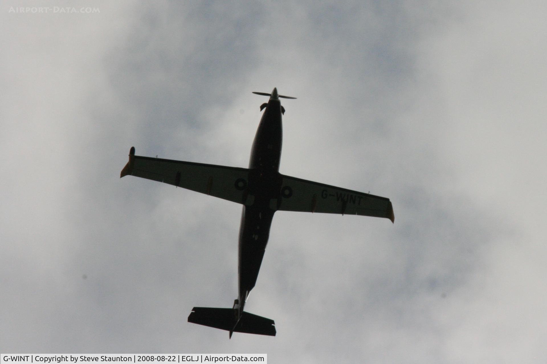 G-WINT, 2007 Pilatus PC-12/47 C/N 830, Taken whilst over flying Chalgrove Airfield (EGLJ)