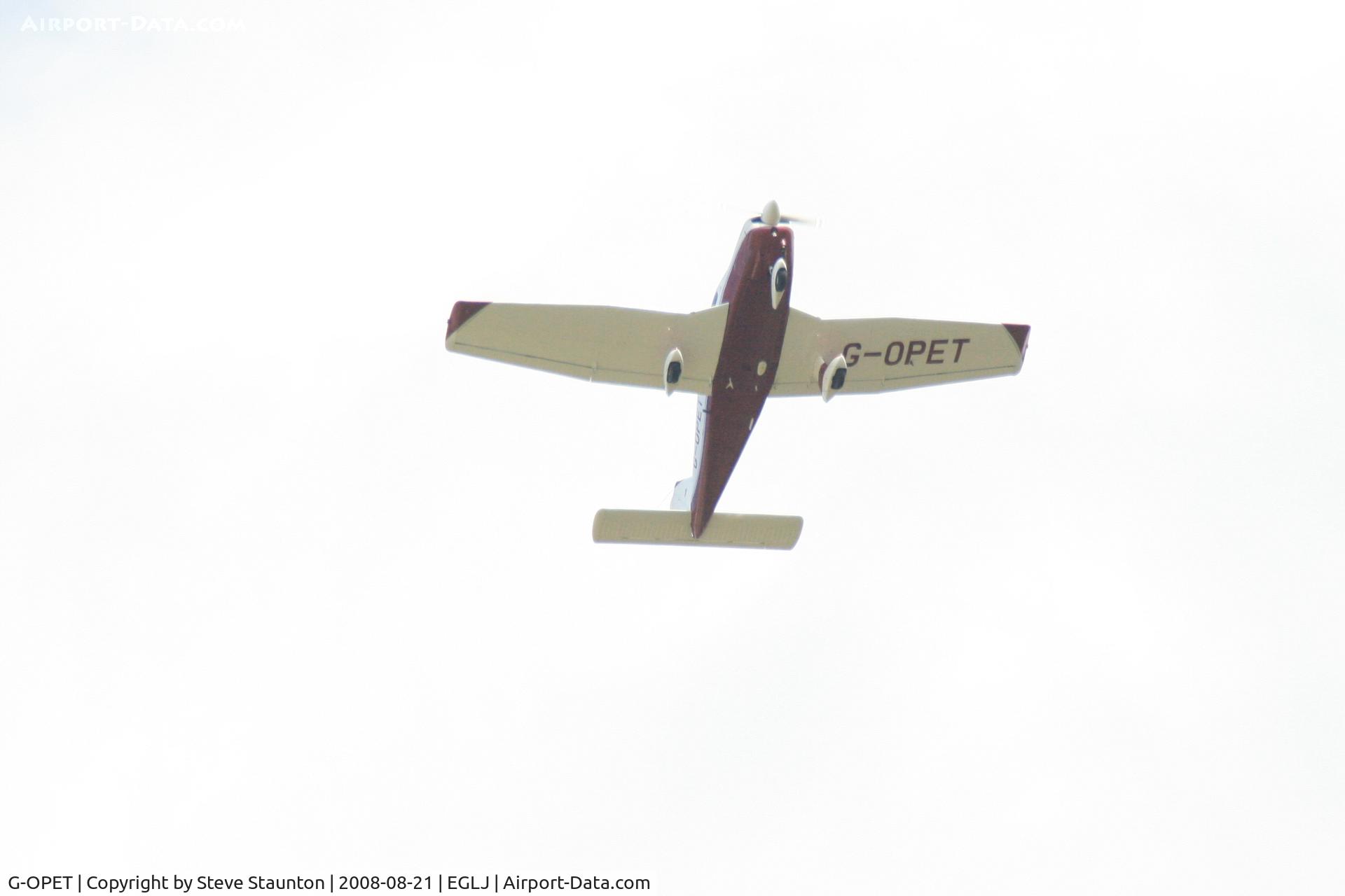 G-OPET, 1975 Piper PA-28-181 Cherokee Archer II C/N 28-7690067, Taken whilst over flying Chalgrove Airfield (EGLJ)