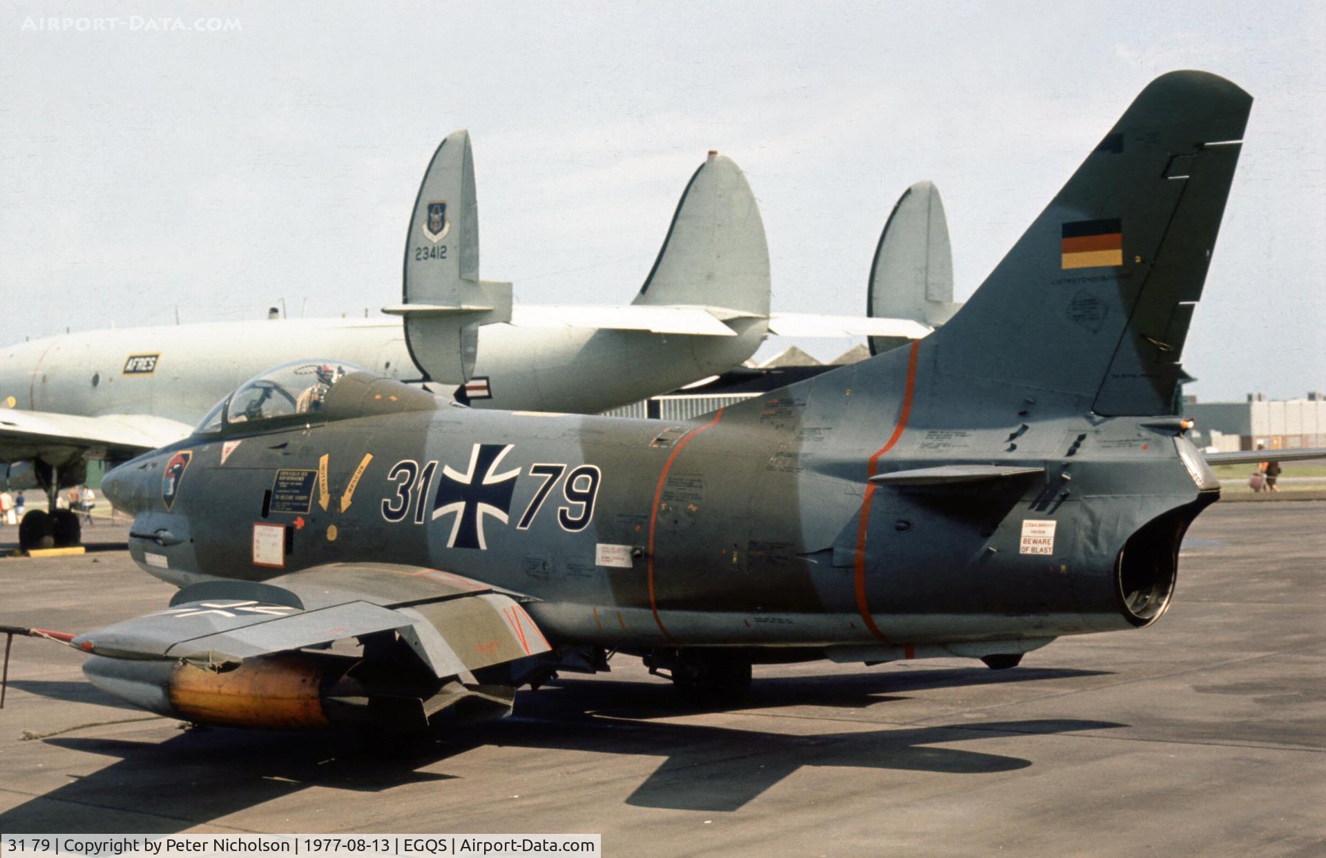 31 79, Fiat G-91R/3 C/N D447, Another view of LKG-41's G-91R-3 at the 1977 RAF Lossiemouth Open Day.