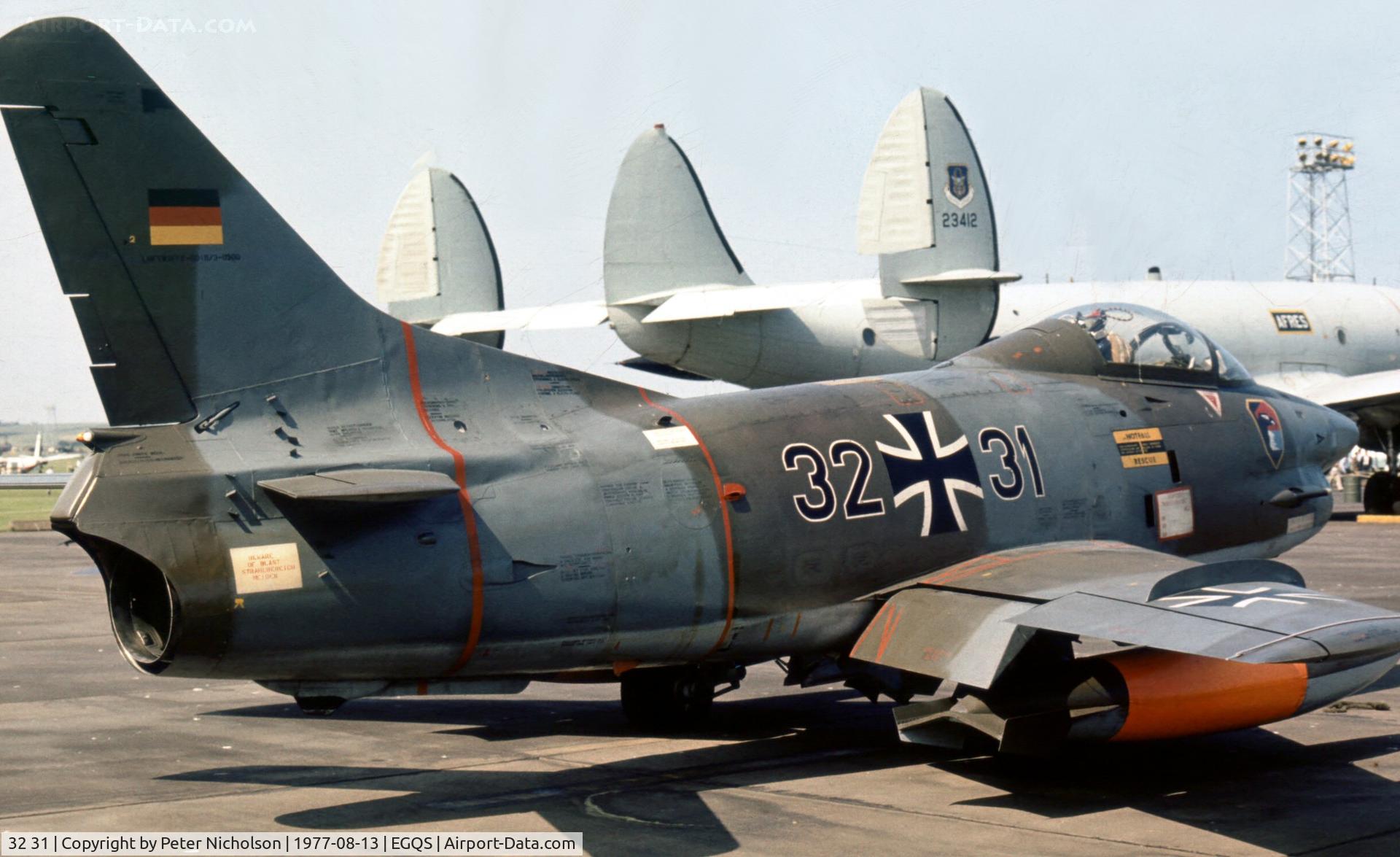 32 31, Fiat G-91R/3 C/N D500, LKG-41 displayed this Fiat G-91R-3 at the 1977 RAF Lossiemouth Open Day.