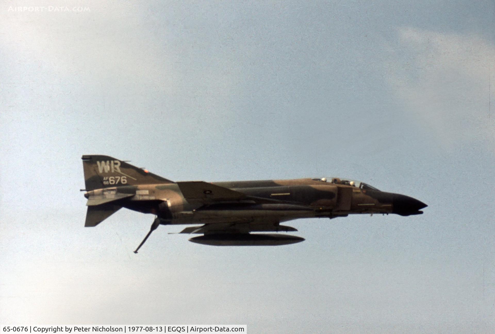 65-0676, 1965 McDonnell F-4D Phantom II C/N 1704, F-4D Phantom of 92 Tactical Fighter Squadron/81 Tactical Fighter Wing at the 1977 RAF Lossiemouth Open Day.