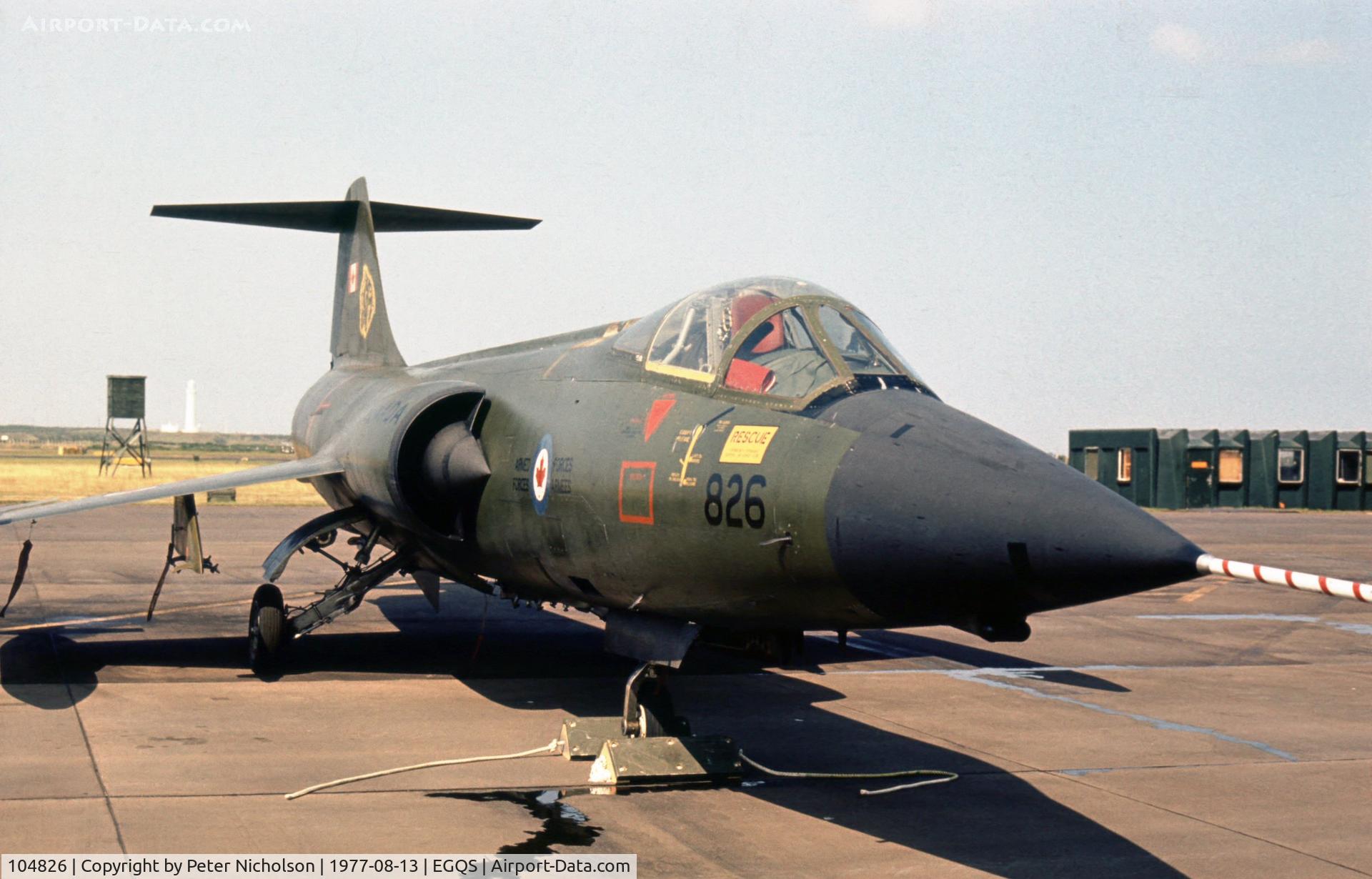 104826, Canadair CF-104 Starfighter C/N 683A-1126, CF-104 Starfighter of 439 Squadron Canadian Armed Forces at the 1977 RAF Lossiemouth Open Day.