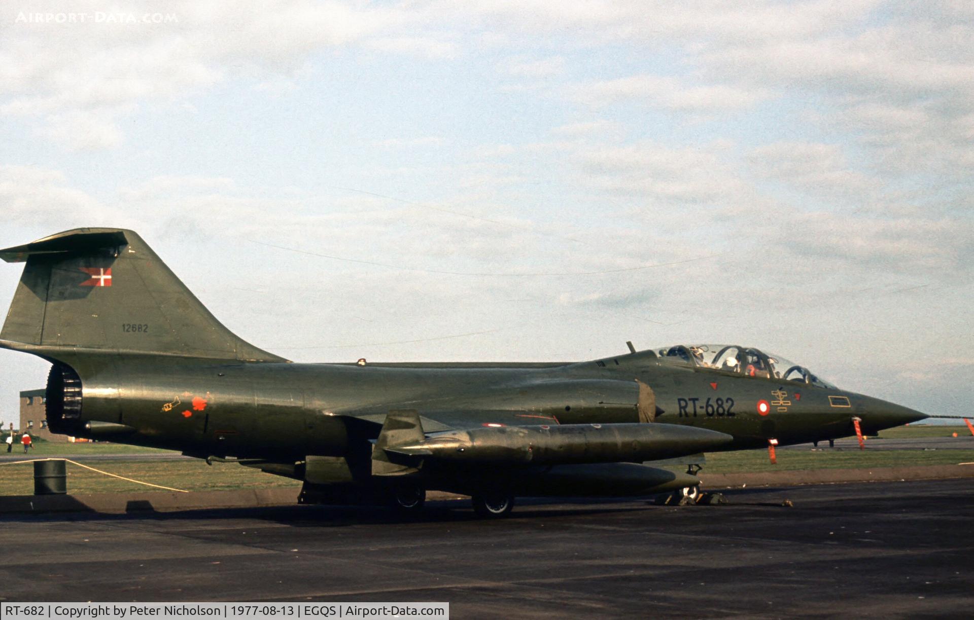 RT-682, 1963 Lockheed TF-104G Starfighter C/N 583C-5526, TF-104G Starfighter of Esk 726 Royal Danish Air Force at the 1977 RAF Lossiemouth Open Day.