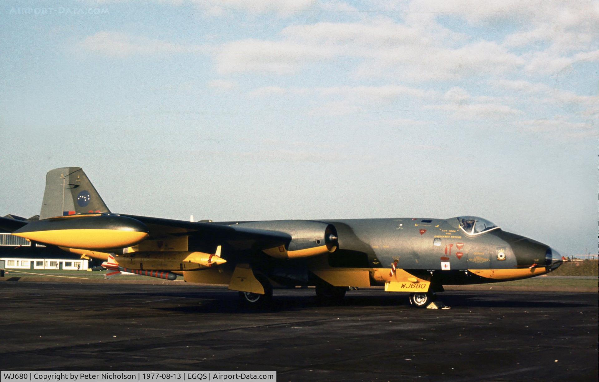 WJ680, 1955 English Electric Canberra TT.18 C/N EEP71324, Canberra TT.18 of 7 Squadron at the 1977 RAF Lossiemouth Open Day.