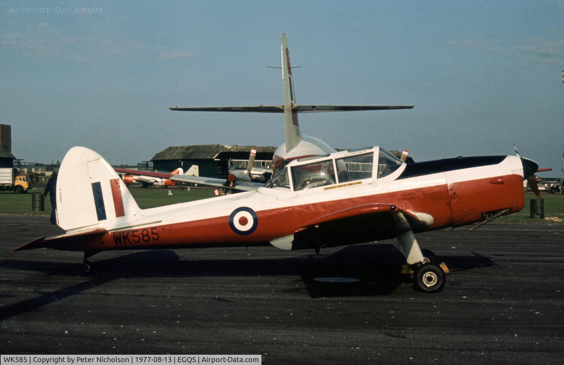 WK585, 1952 De Havilland DHC-1 Chipmunk T.10 C/N C1/0608, Chipmunk T.10 of 12 Air Experience Flight at the 1977 RAF Lossiemouth Open Day.
