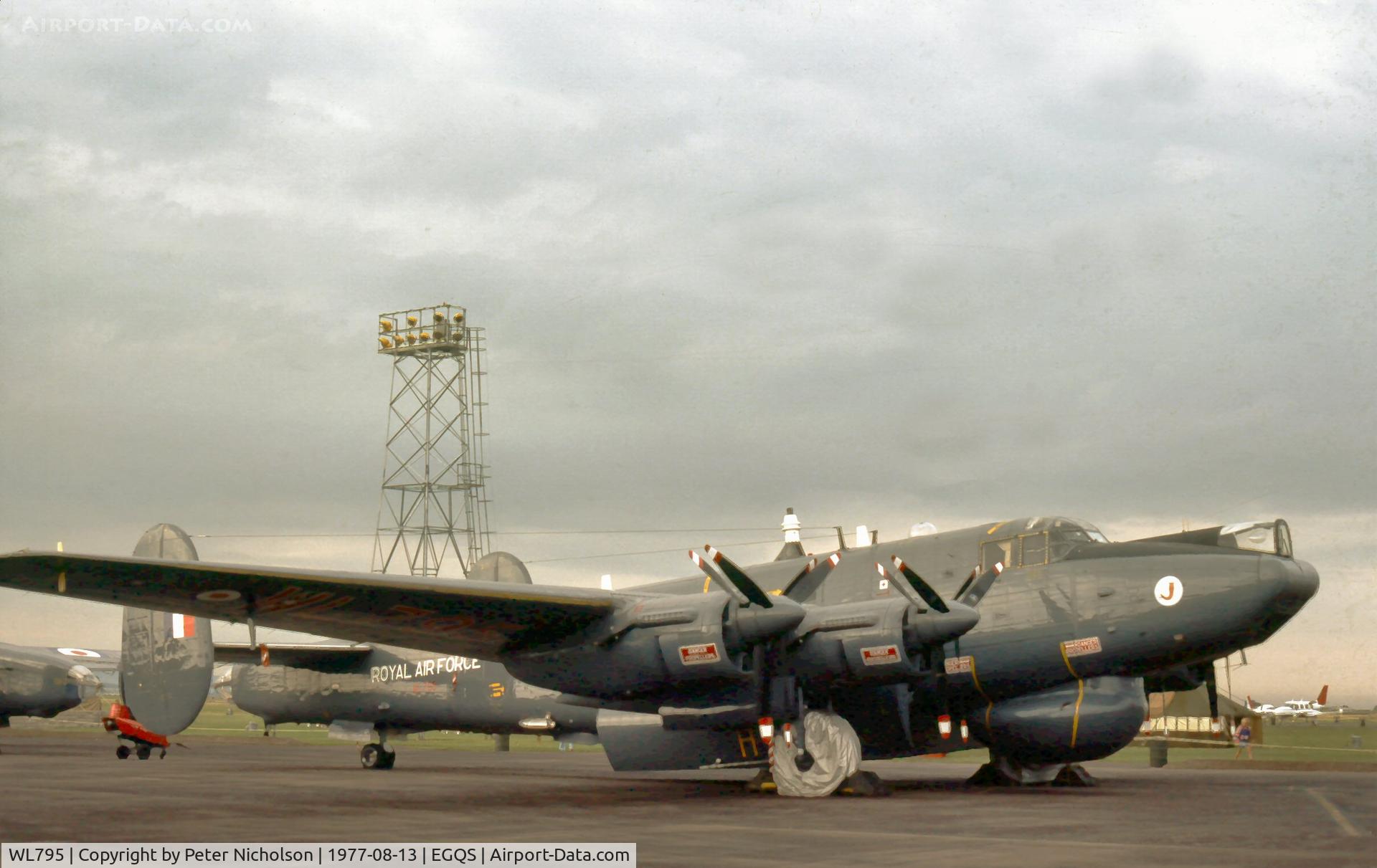 WL795, 1953 Avro 716 Shackleton AEW.2 C/N Not found WL795, Shackleton AEW.2 of 8 Squadron at the 1977 RAF Lossiemouth Open Day.