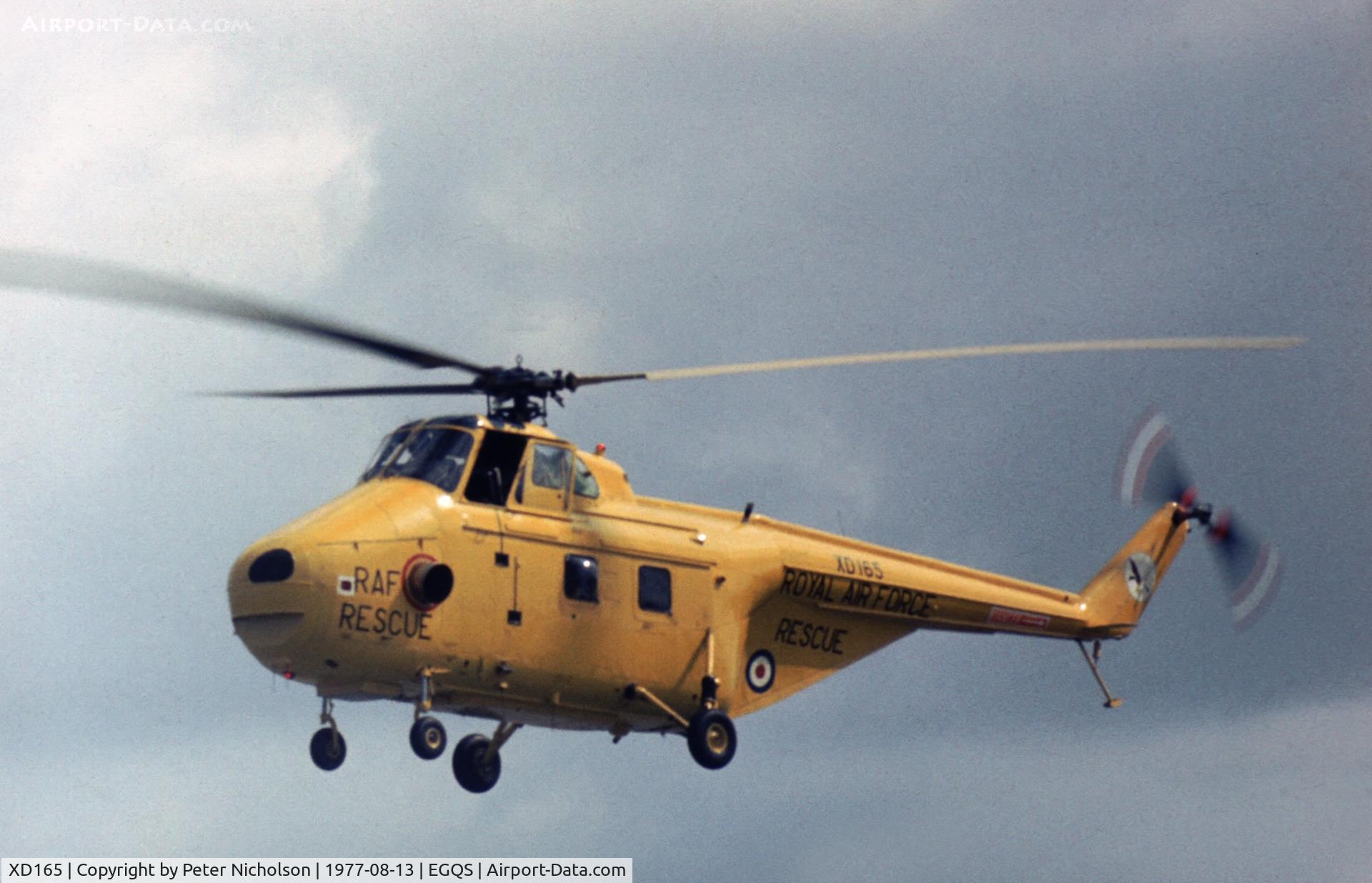 XD165, 1954 Westland Whirlwind HAR.10 C/N WA22, Whirlwind HAR.10 of 202 Squadron at the 1977 RAF Lossiemouth Open Day.