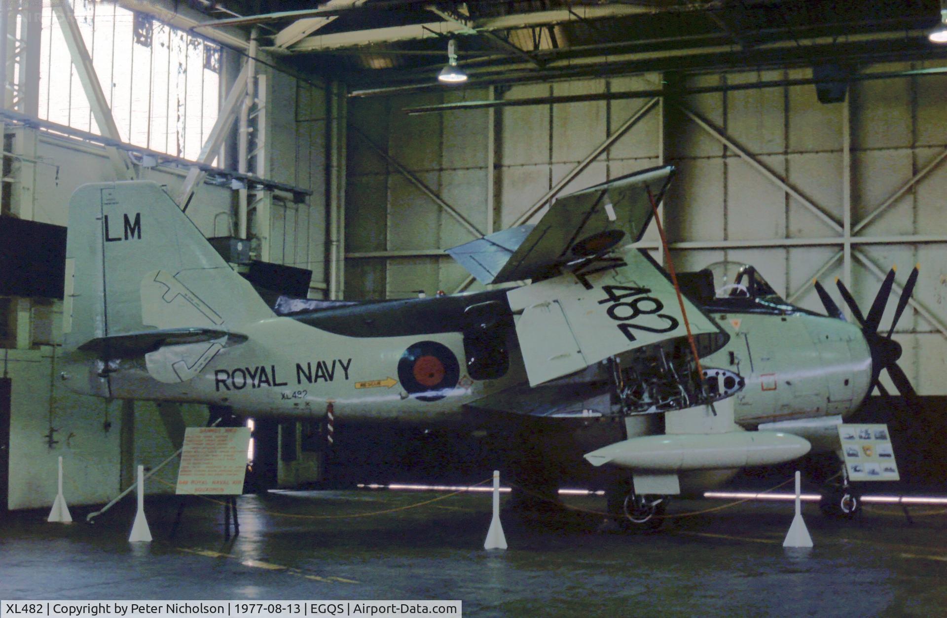 XL482, 1960 Fairey Gannet AEW.3 C/N F9451, Gannet AEW.3 of 849 Squadron at the 1977 RAF Lossiemouth Open Day.