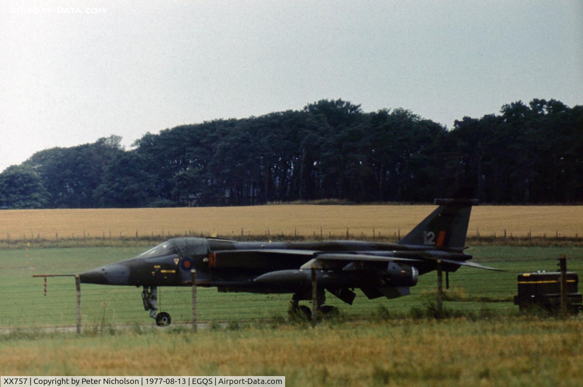 XX757, 1975 Sepecat Jaguar GR.1 C/N S.54, Jaguar GR.1 of 226 Operational Conversion Unit at the 1977 RAF Lossiemouth Open Day.