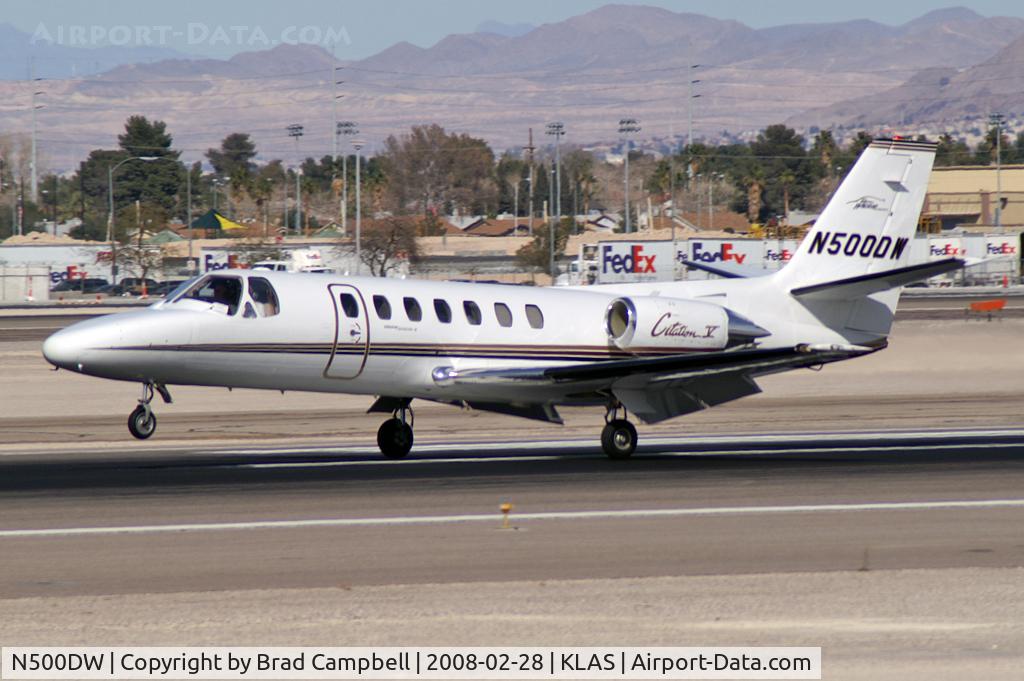 N500DW, 1992 Cessna 560 C/N 560-0199, Darwal Inc. - Harrisburg, North Carolina / 1992 Cessna 560 / The 'DW' stands for Darrell Waltrip but any self-respecting NASCAR fan would know that!