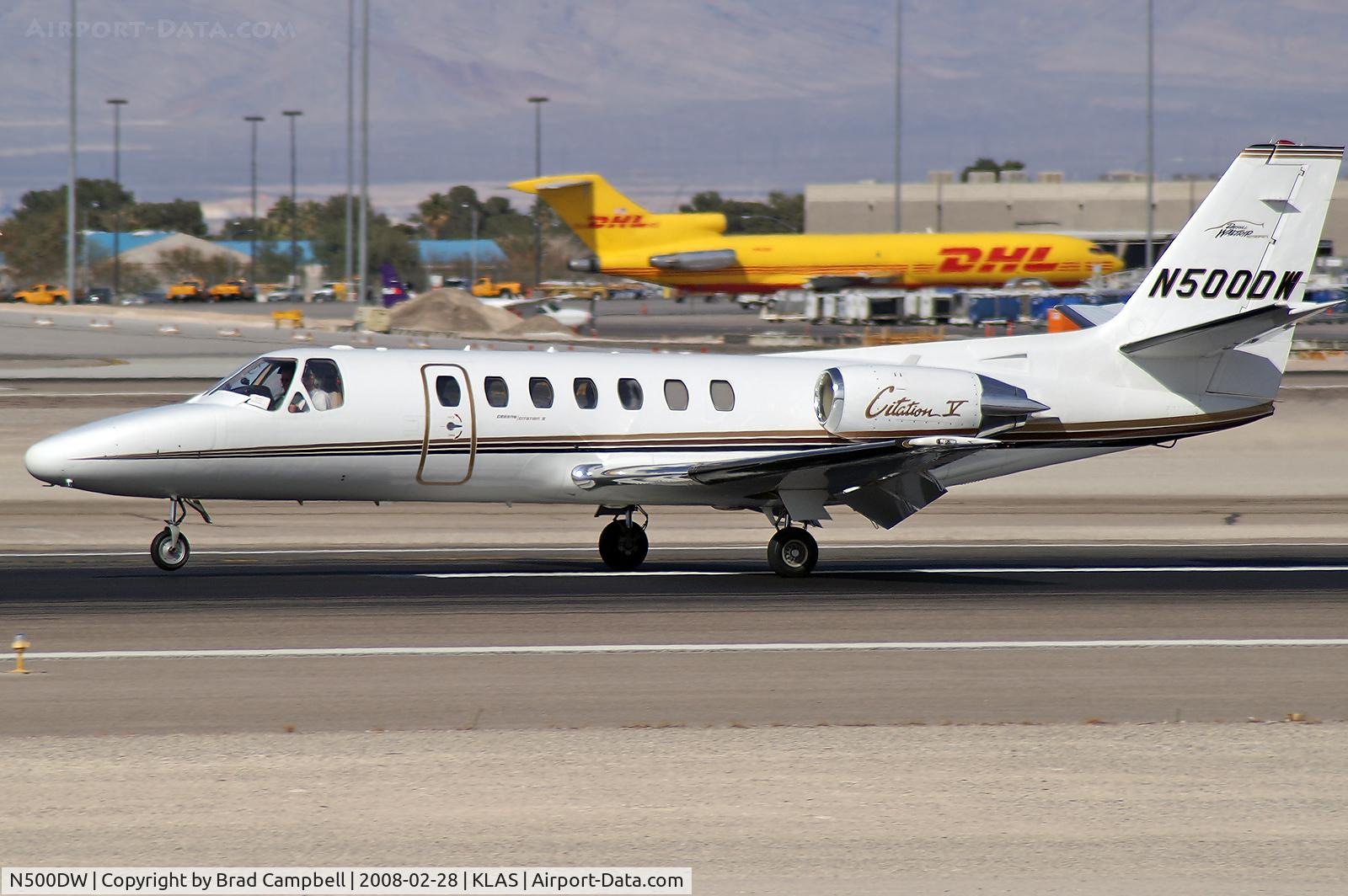 N500DW, 1992 Cessna 560 C/N 560-0199, Darwal Inc. - Harrisburg, North Carolina / 1992 Cessna 560 / The 'DW' stands for Darrell Waltrip but any self-respecting NASCAR fan would know that!