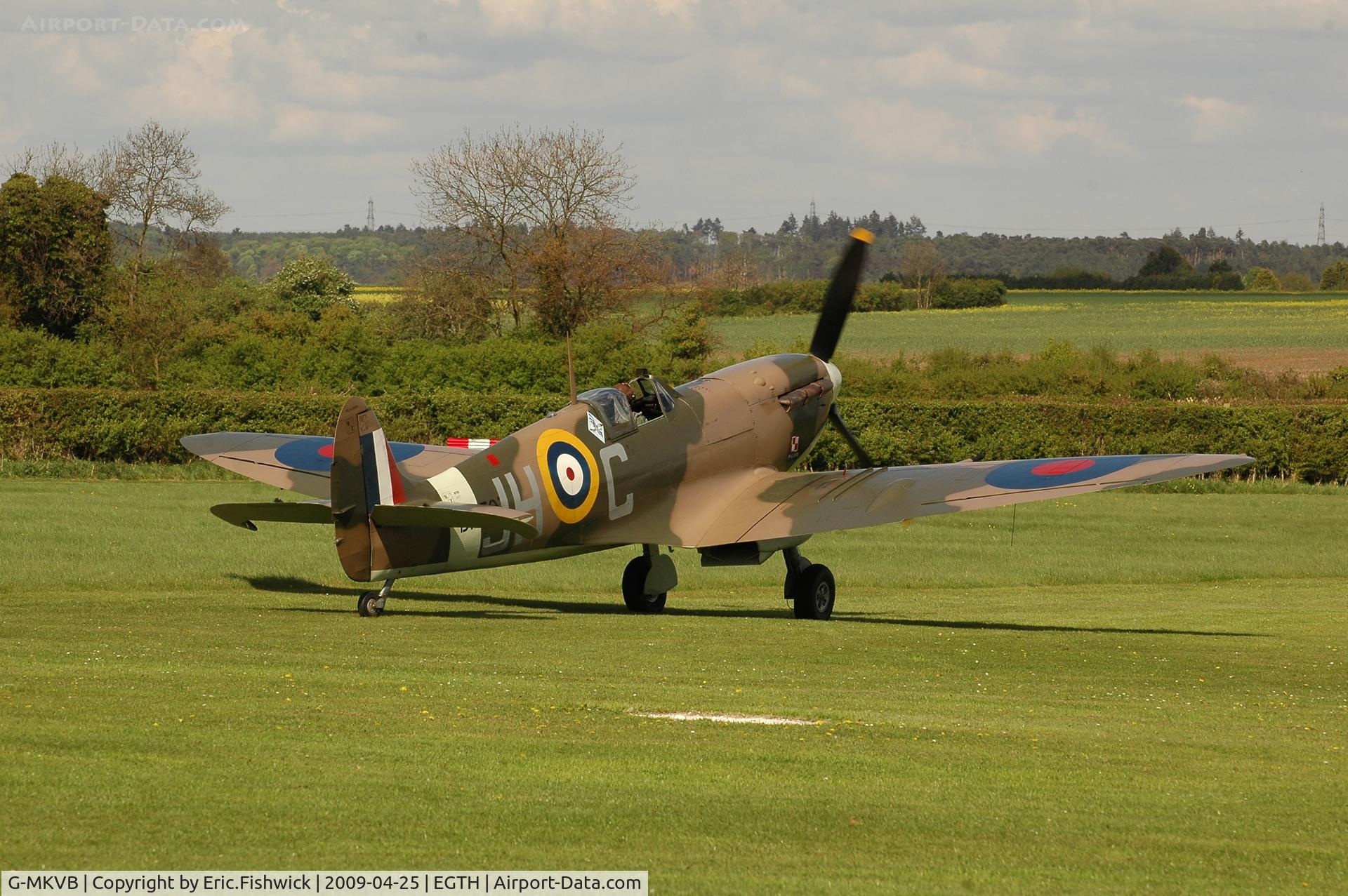 G-MKVB, 1942 Supermarine 349 Spitfire LF.Vb C/N CBAF.2461, 2. G-MKVB visiting Shuttleworth (Old Warden) Aerodrome for The Spitfire Society