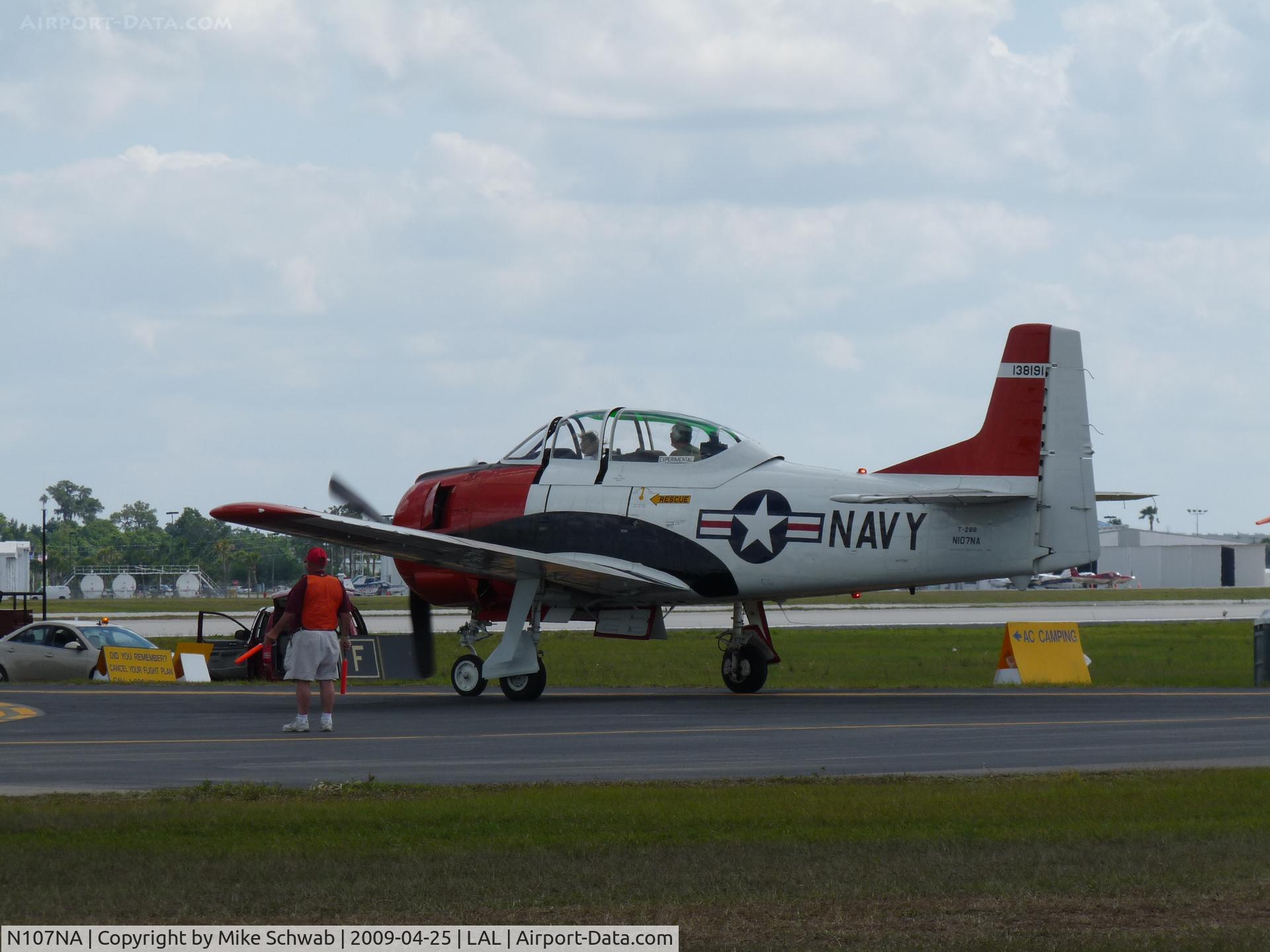 N107NA, 1955 North American T-28B Trojan C/N 200-262, Taxing at Sun-N-Fun 2009