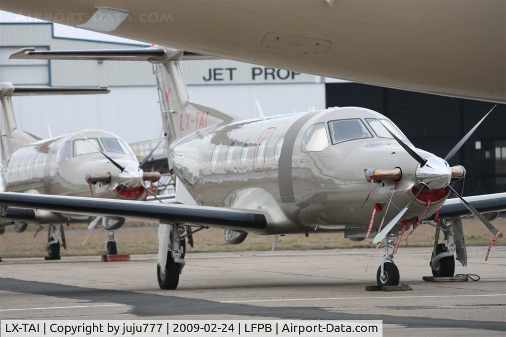 LX-TAI, 2008 Pilatus PC-12/47E C/N 1008, on transit at Le Bourget