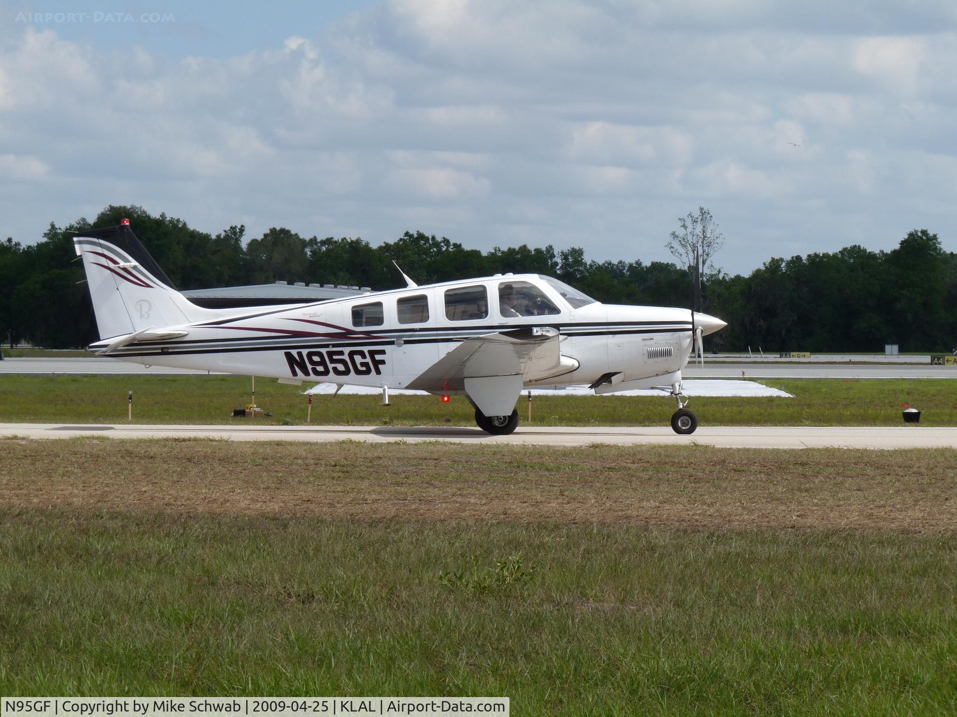 N95GF, 2005 Raytheon Aircraft Company G36 C/N E-3642, Taxing at Sun-N-Fun