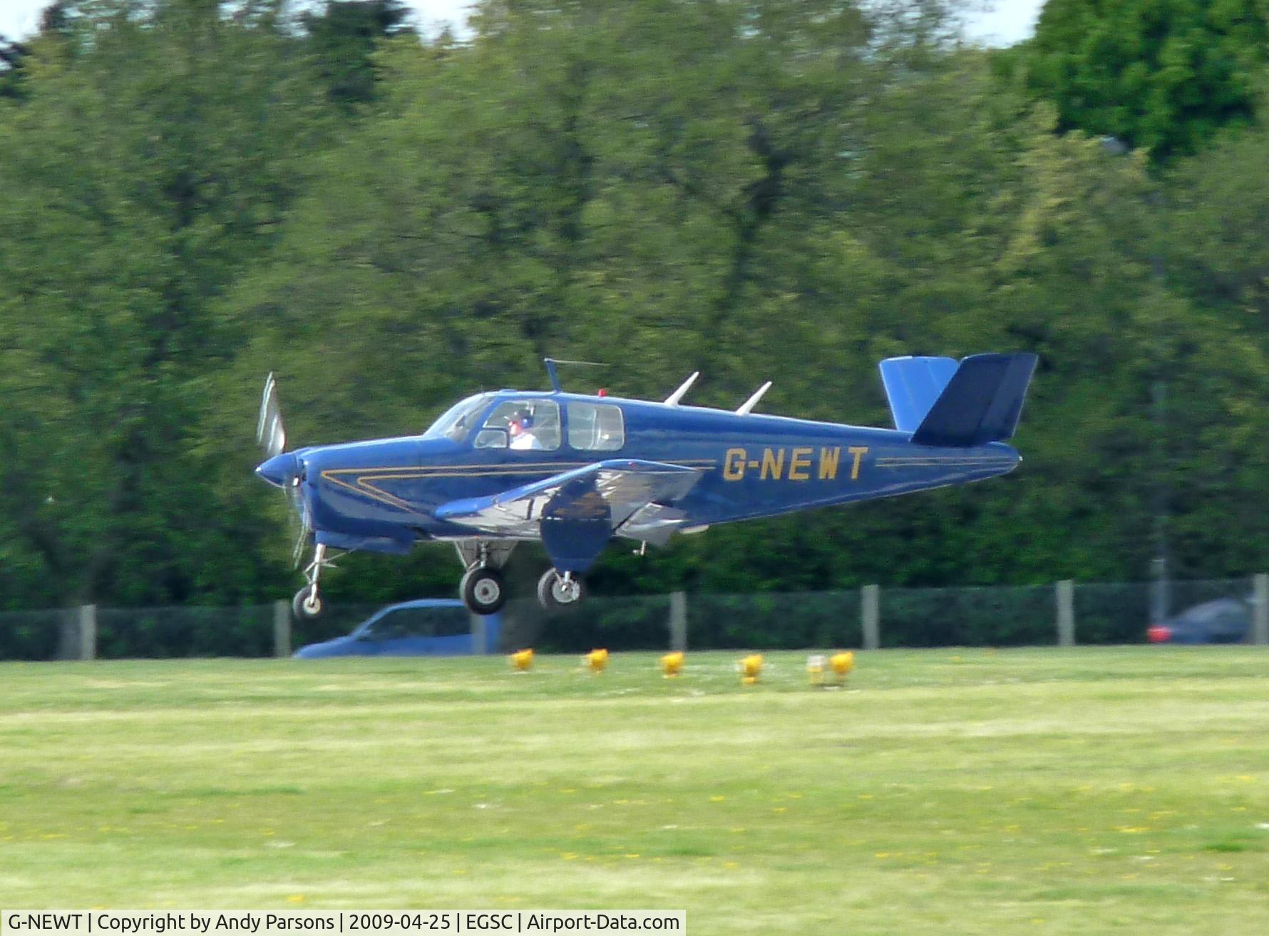 G-NEWT, 1947 Beech 35 Bonanza Bonanza C/N D-1168, Landing at Cambridge