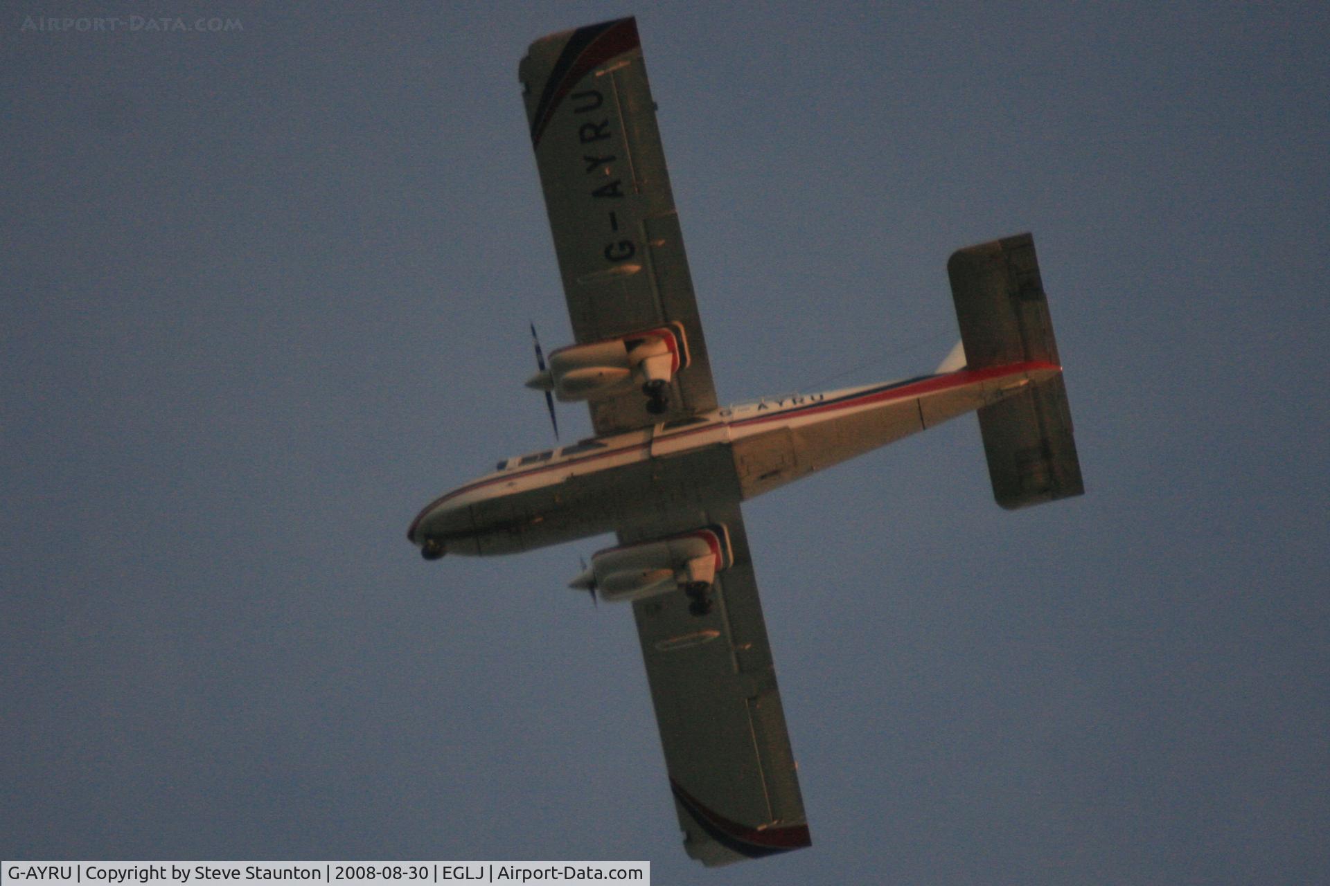 G-AYRU, 1970 Britten-Norman BN-2A-6 Islander C/N 181, Taken whilst over flying Chalgrove Airfield (EGLJ)