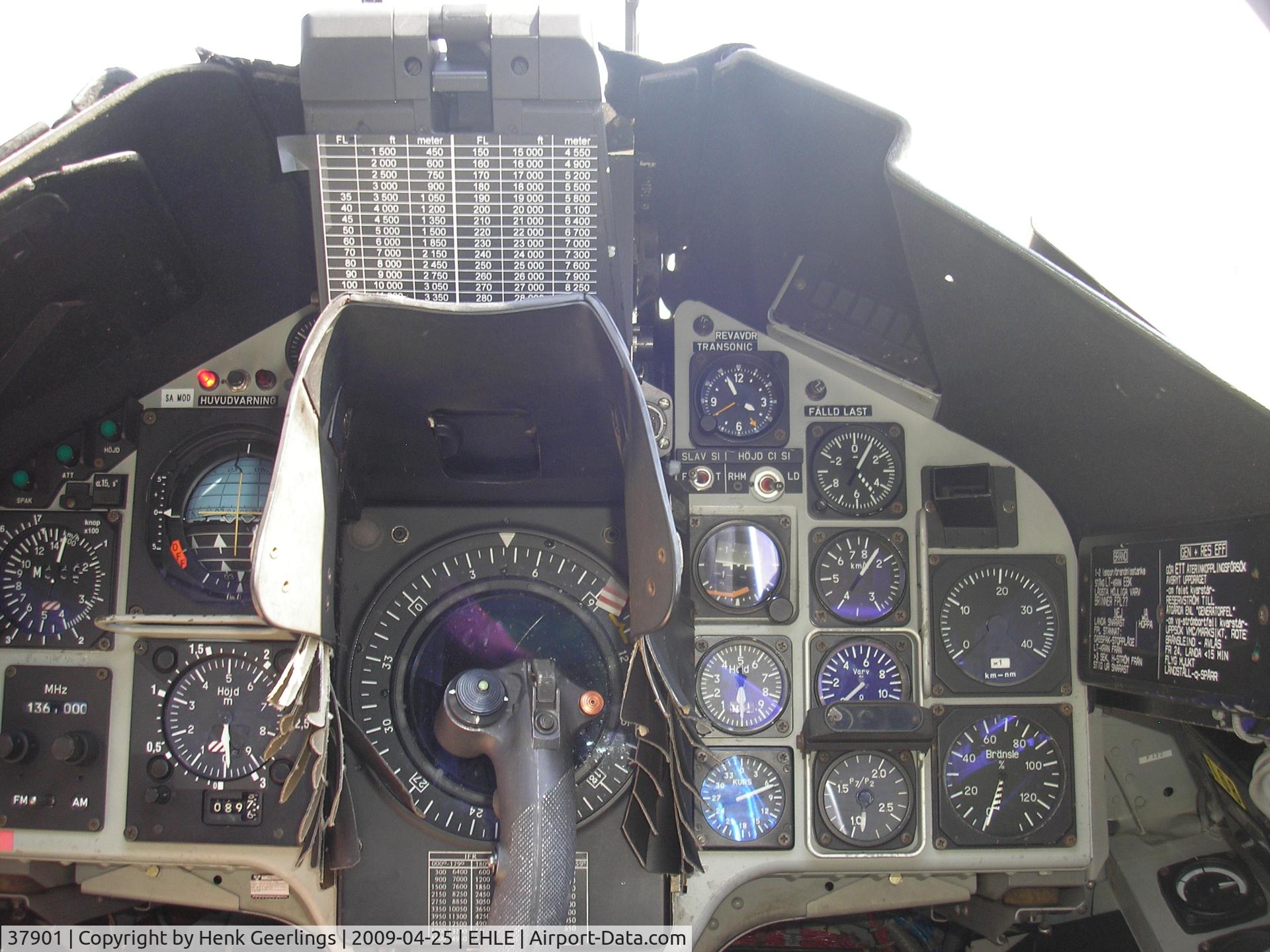 37901, 1975 Saab AJSH 37 Viggen C/N 37901, Aviodrome Aviation Museum at Lelystad Airport ,cockpit Saab Viggen