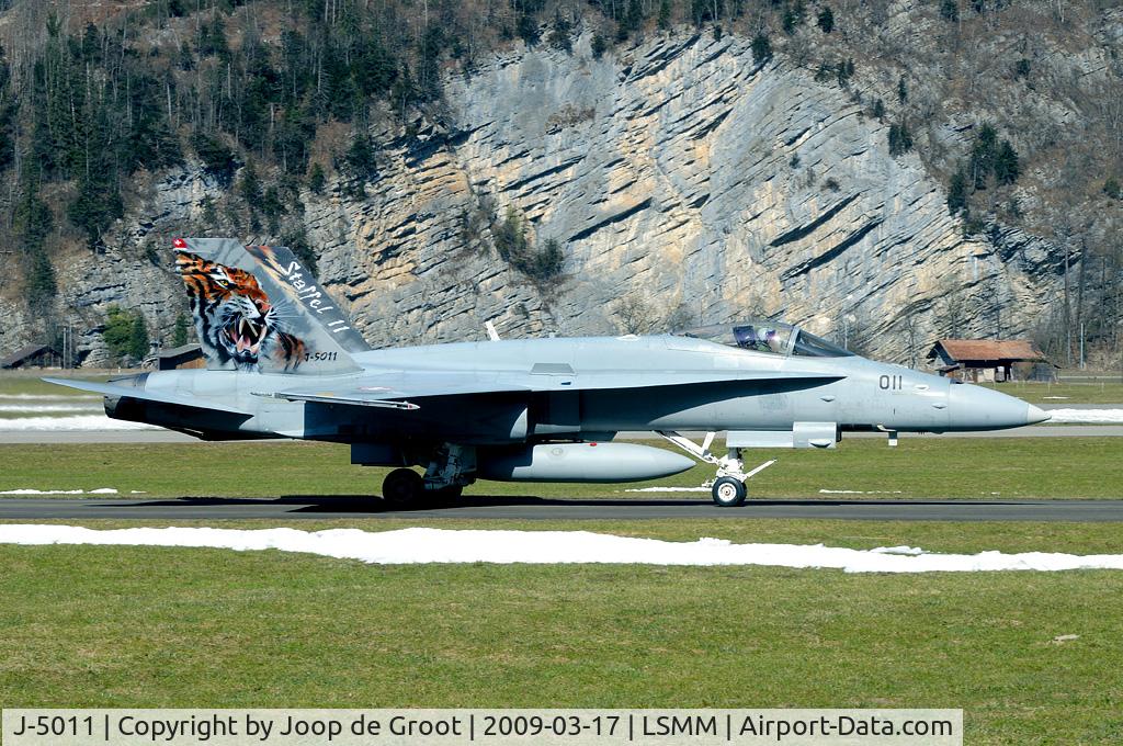 J-5011, McDonnell Douglas F/A-18C Hornet C/N 1351, specially marked FlSt 11 Hornet.