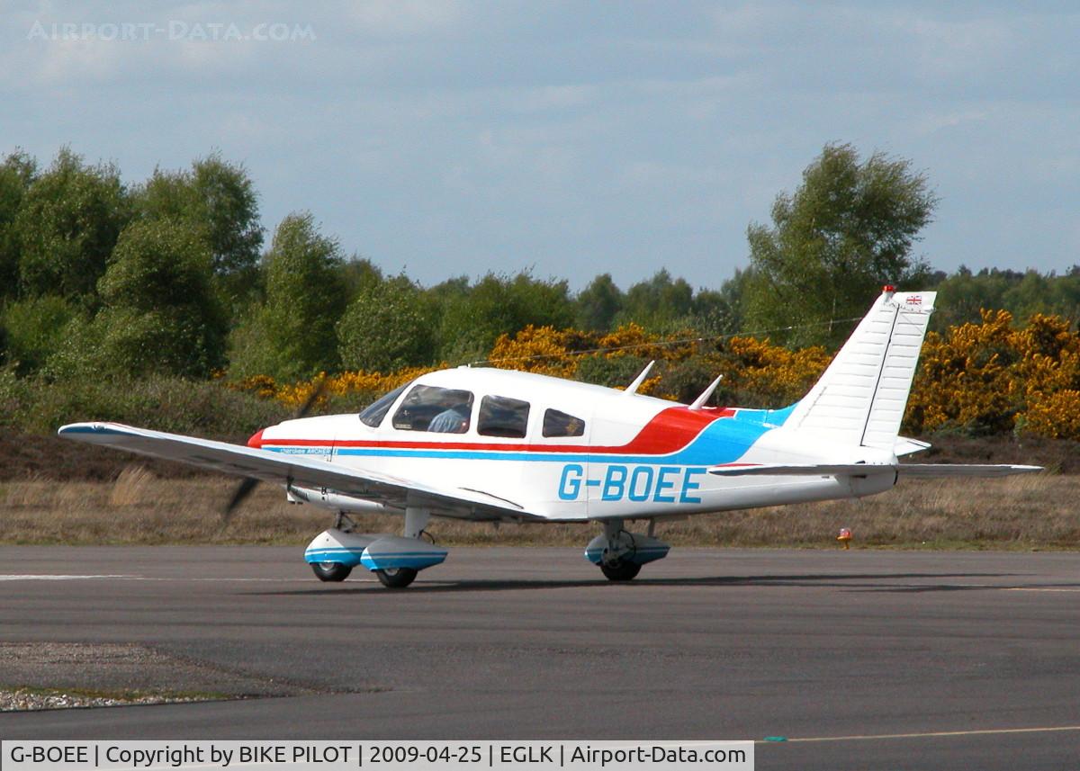 G-BOEE, 1976 Piper PA-28-181 Cherokee Archer II C/N 28-7690359, COMMENCING TAKE OFF RWY 25