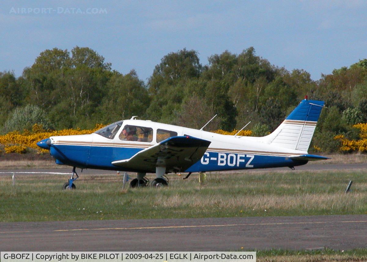 G-BOFZ, 1978 Piper PA-28-161 Cherokee Warrior II C/N 28-7816255, FOX ZULU IN THE VISITING A/C PARK