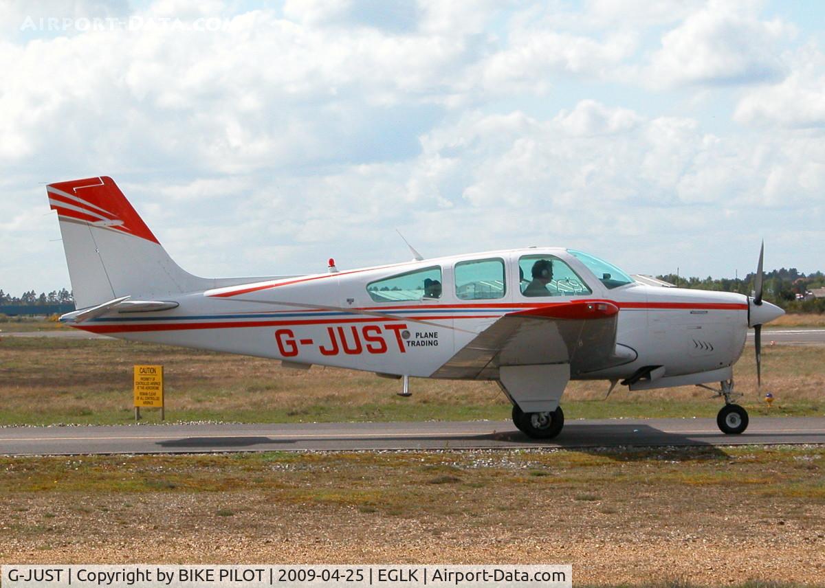 G-JUST, 1987 Beech F33A Bonanza C/N CE-1165, HOLDING FOR RWY 25