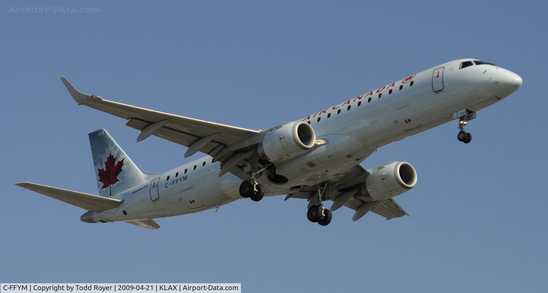 C-FFYM, 2005 Embraer 190AR (ERJ-190-100IGW) C/N 19000015, Landing 24R at LAX