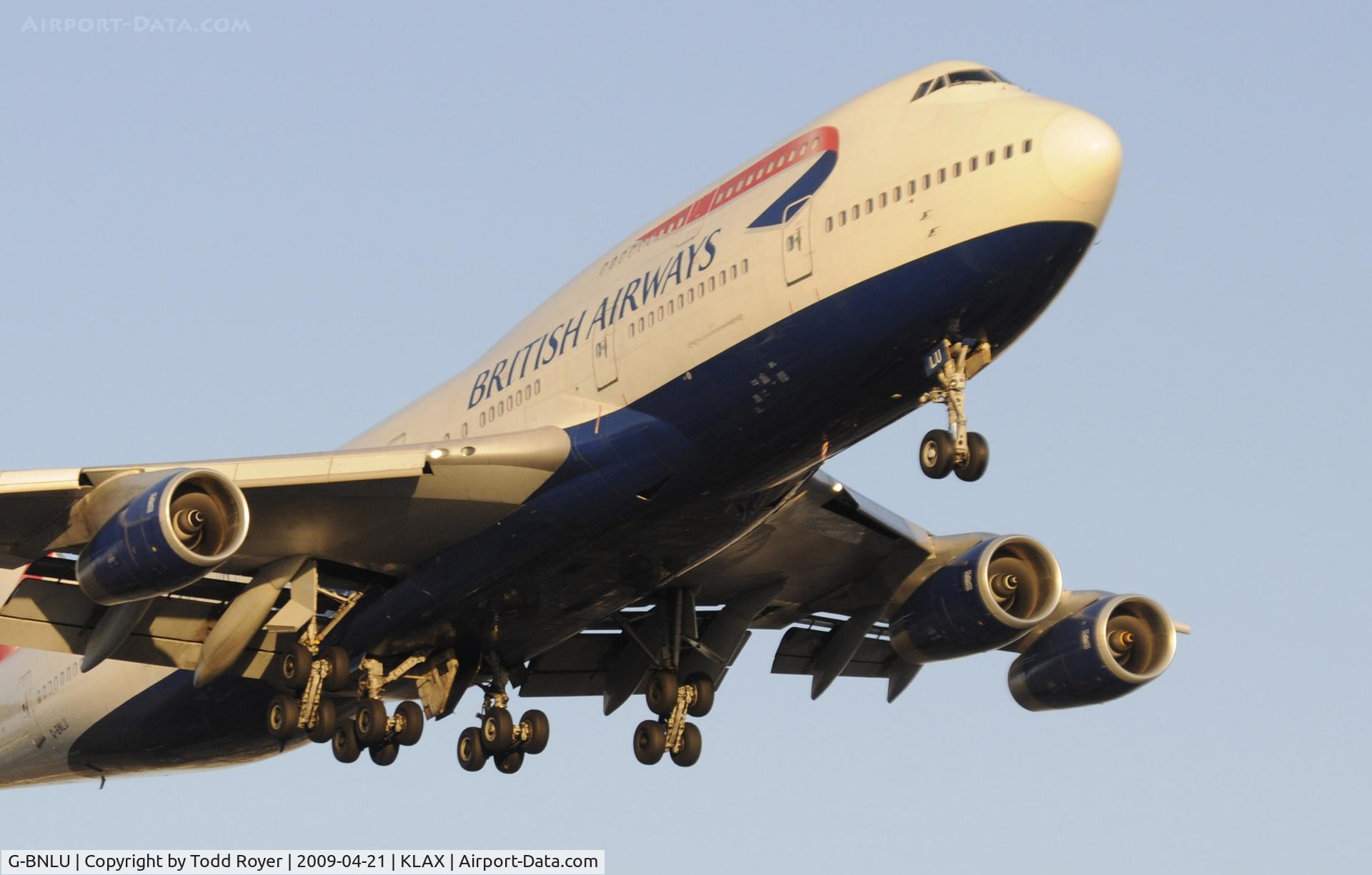 G-BNLU, 1992 Boeing 747-436 C/N 25406, Landing 24R at LAX
