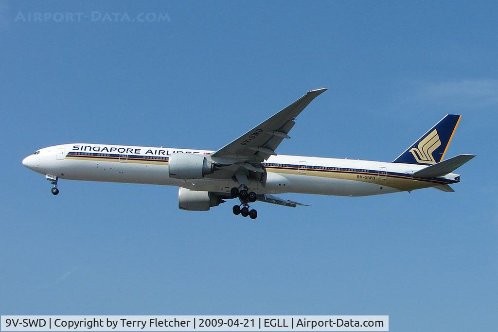 9V-SWD, 2006 Boeing 777-312/ER C/N 34569, Singapore B777-300ER on approach to London Heathrow