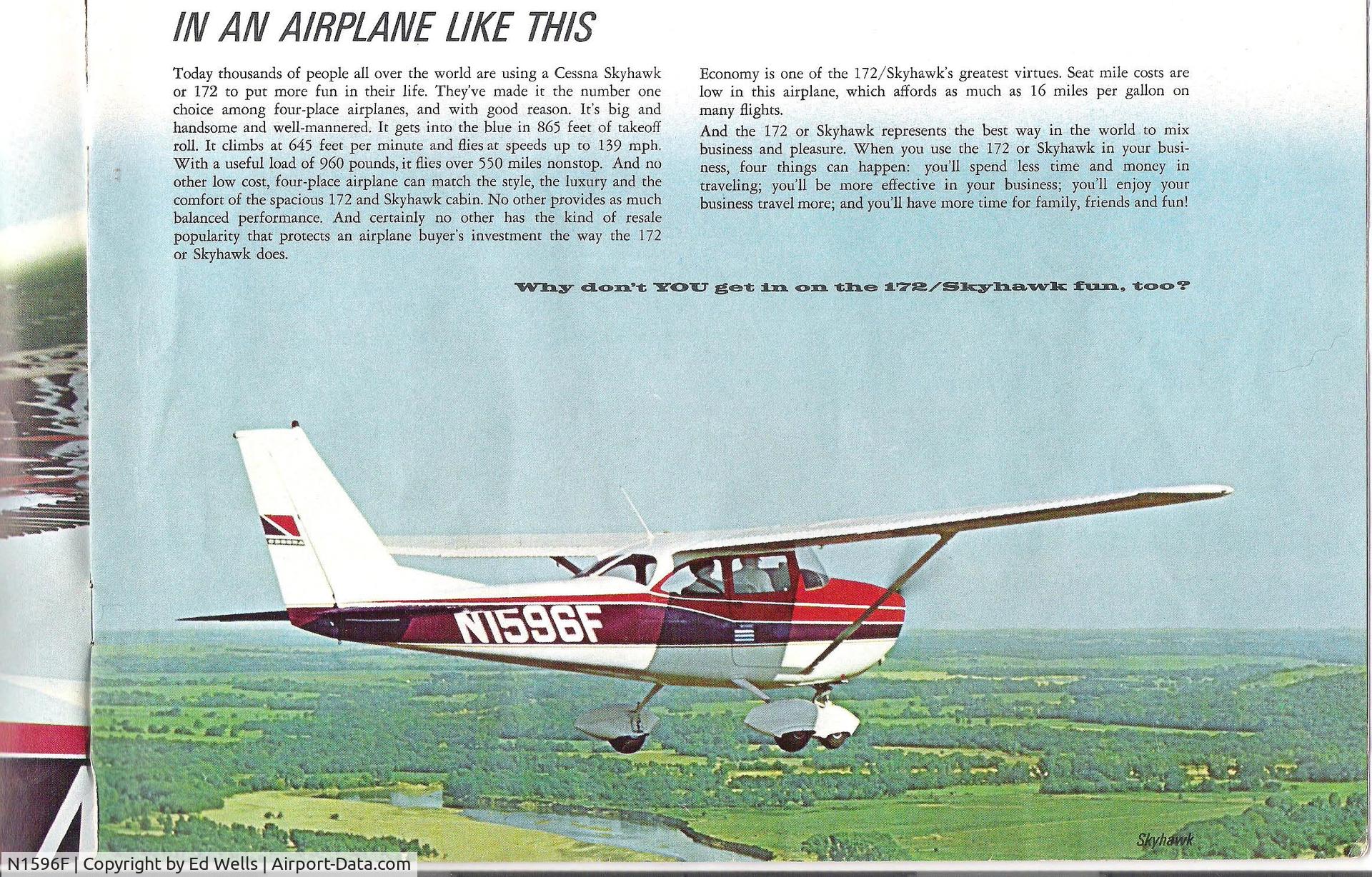 N1596F, 1966 Cessna 172H Skyhawk C/N 17254091, From 1967 Cessna Sales Brochure.