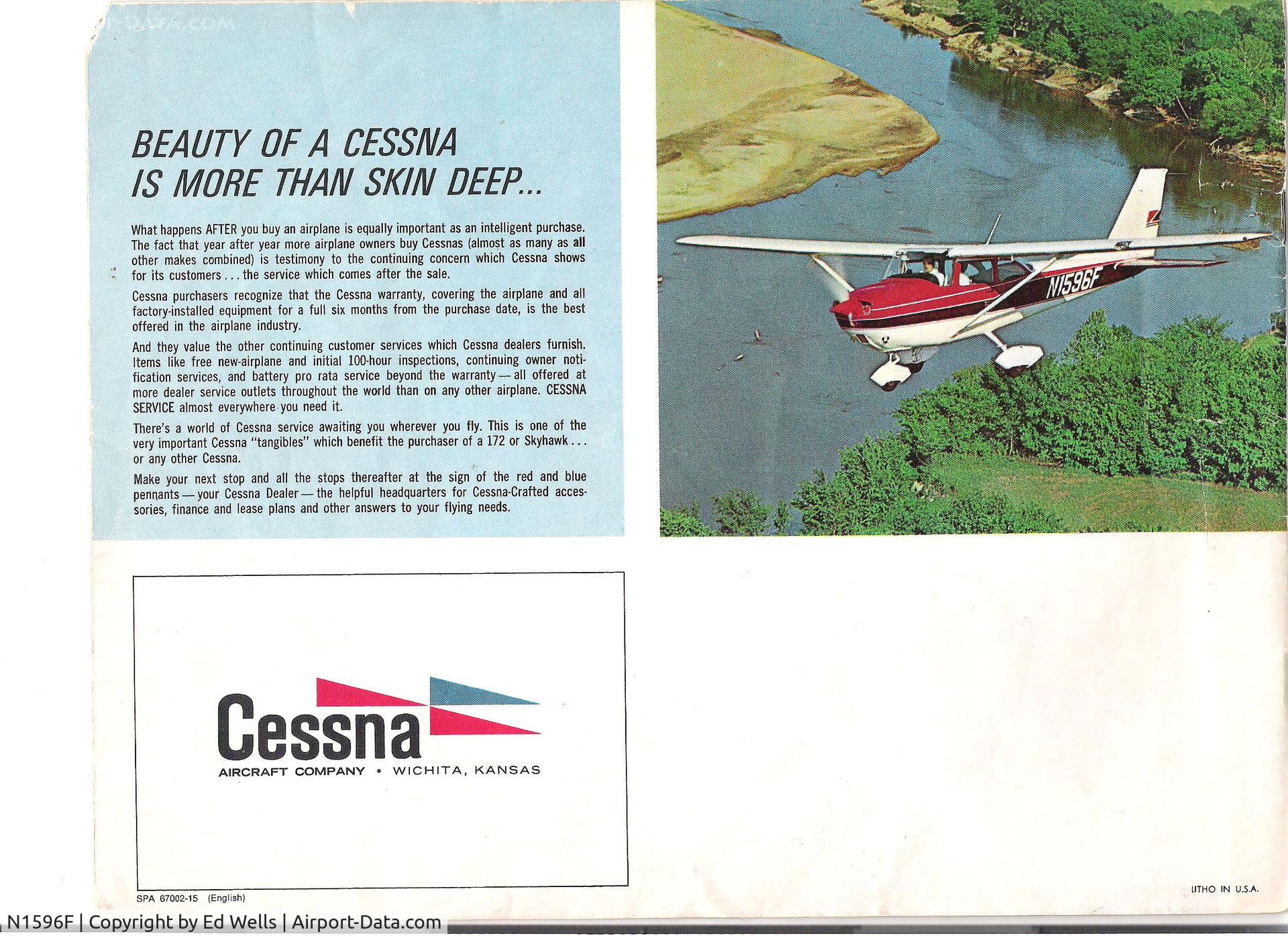 N1596F, 1966 Cessna 172H Skyhawk C/N 17254091, From 1967 Cessna Sales Brochure.