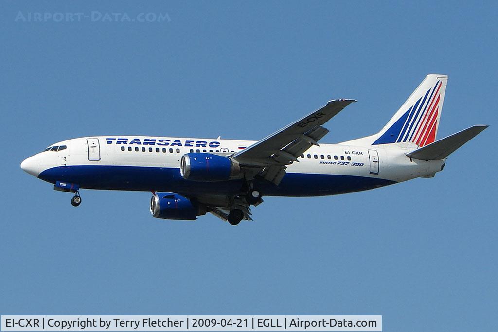 EI-CXR, 1989 Boeing 737-329 C/N 24355/1709, Transaero B737 on Approach to Heathrow