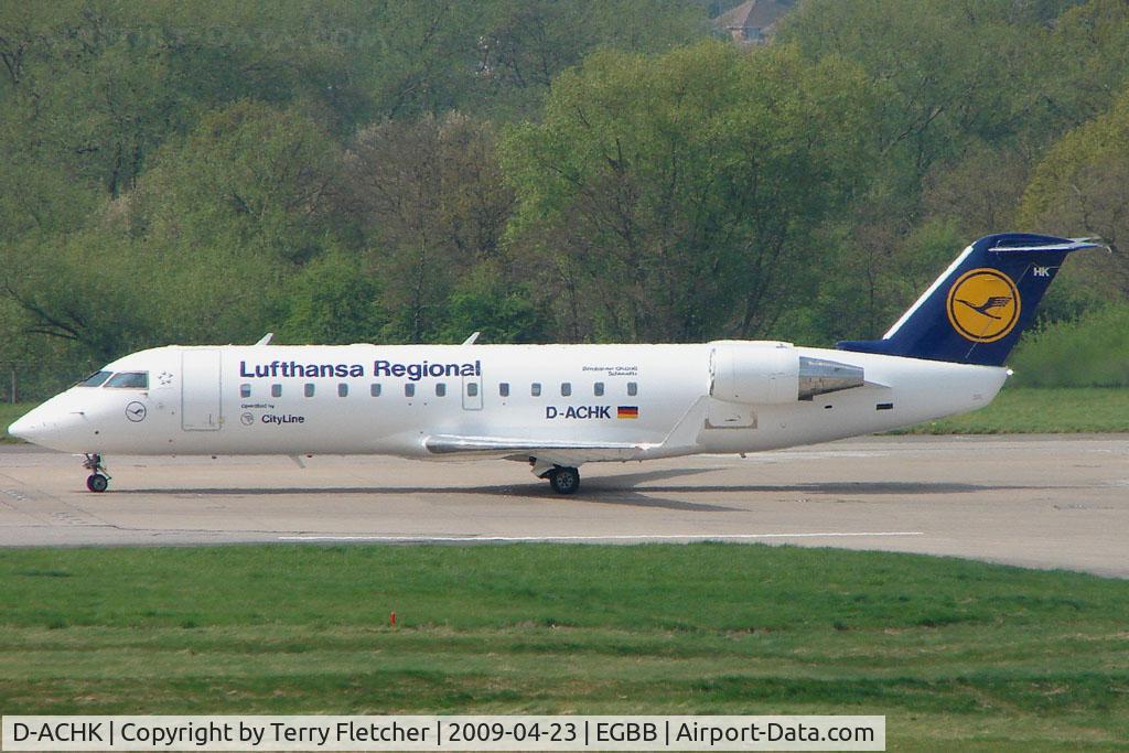 D-ACHK, 2000 Canadair CRJ-200LR (CL-600-2B19) C/N 7499, Lufthansa CLRJ about to leave BHX