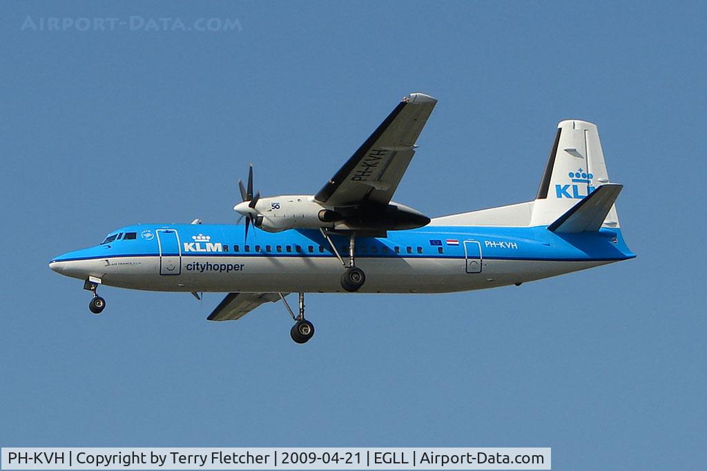 PH-KVH, 1991 Fokker 50 C/N 20217, KLM Cityhopper on approach to LHR