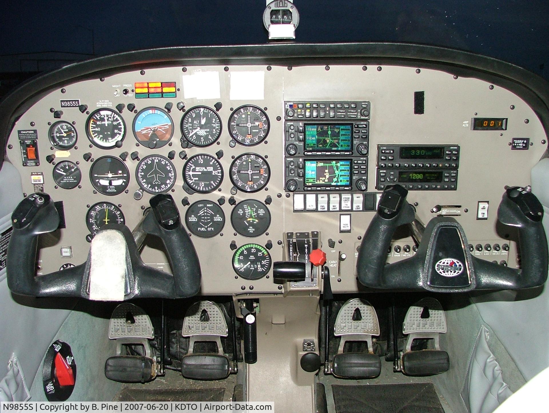 N9855S, 2002 Piper PA-28-161 C/N 2842151, Piper Warrior in Denton, panel picture.