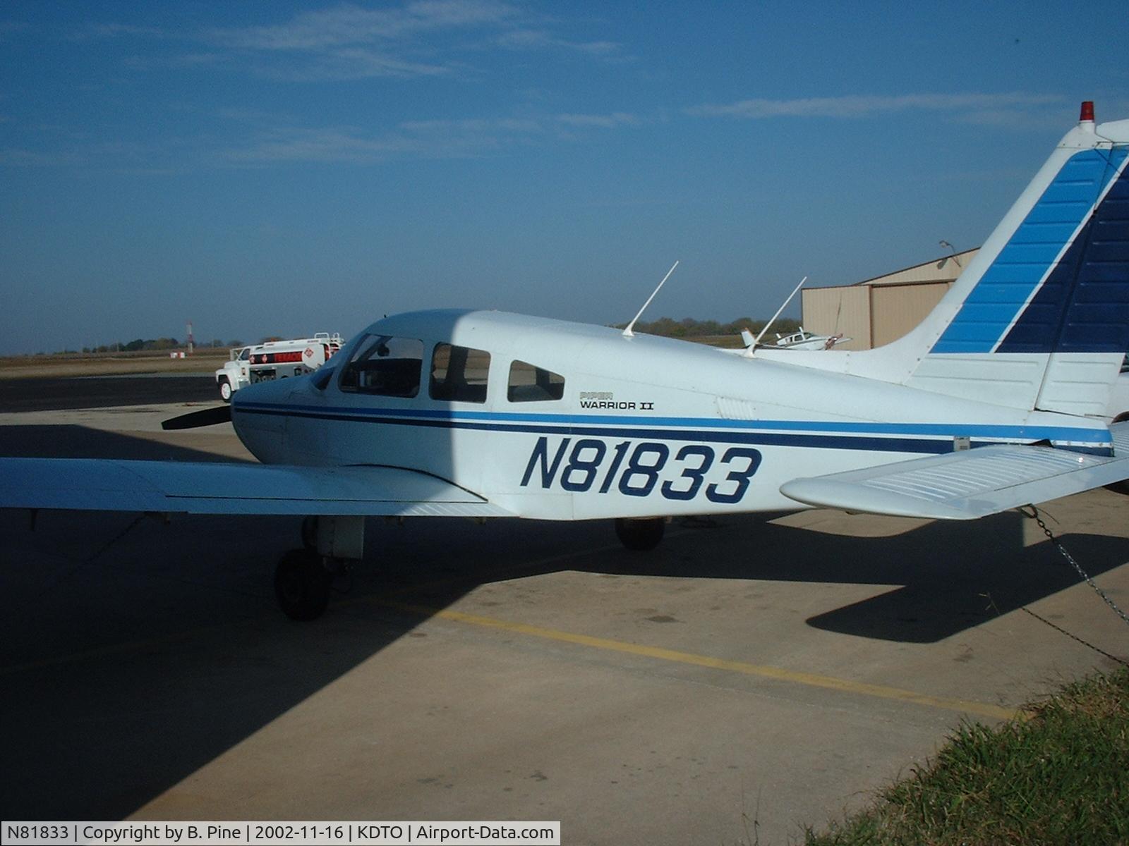 N81833, 1980 Piper PA-28-161 C/N 28-8016222, Piper Warrior in Denton. (I recd my PPL in this aircraft)