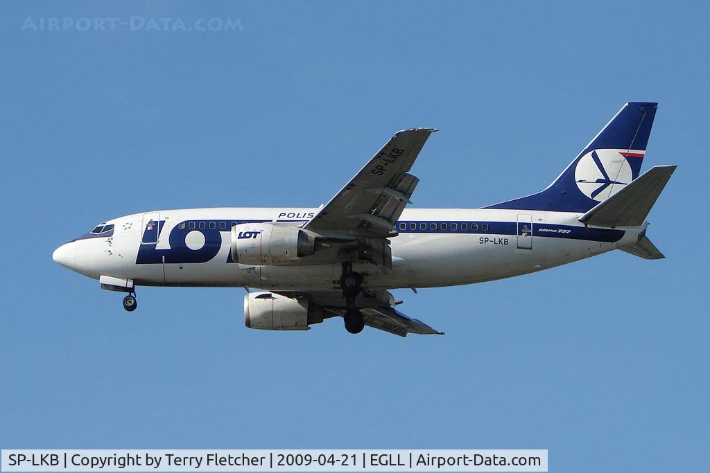 SP-LKB, 1992 Boeing 737-55D C/N 27417, LOT B737 on approach to London Heathrow