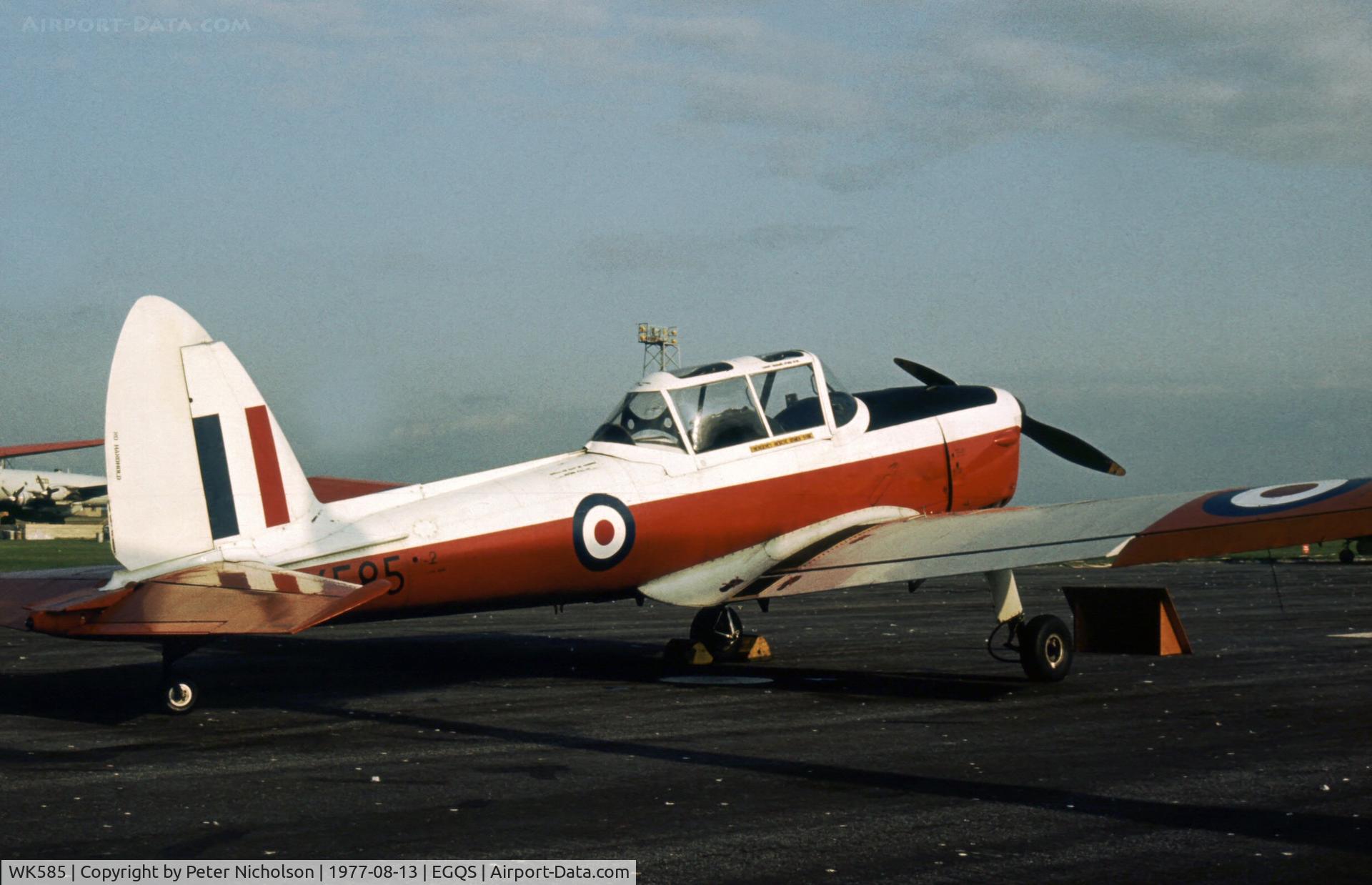 WK585, 1952 De Havilland DHC-1 Chipmunk T.10 C/N C1/0608, Chipmunk T.10 of 12 Air Experience Flight at the 1977 RAF Lossiemouth Open Day.