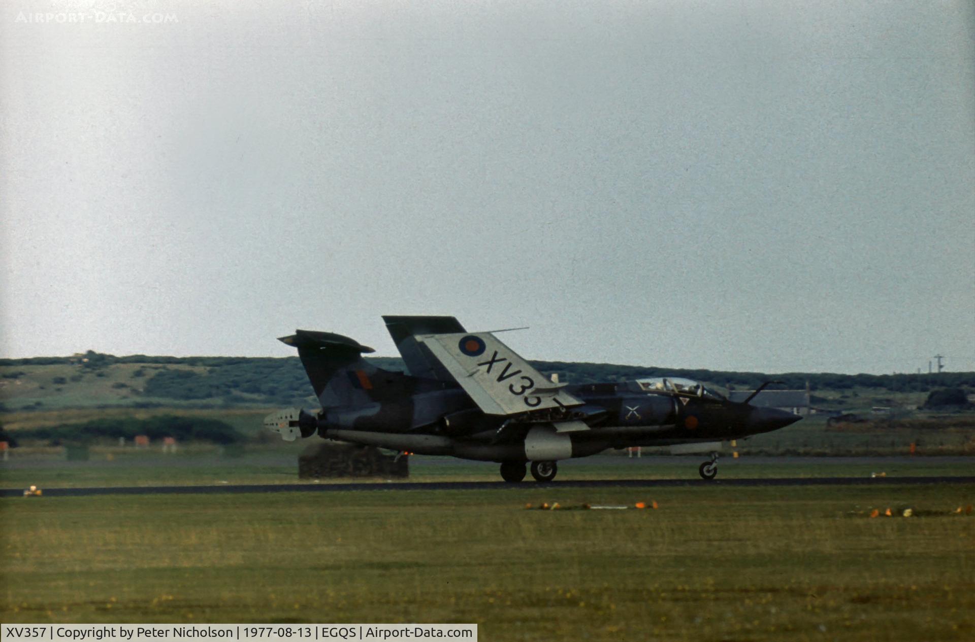 XV357, 1968 Hawker Siddeley Buccaneer S.2B C/N B3-07-67, Buccaneer S.2B of 237 Operational Conversion Unit at the 1977 RAF Lossiemouth Open Day.