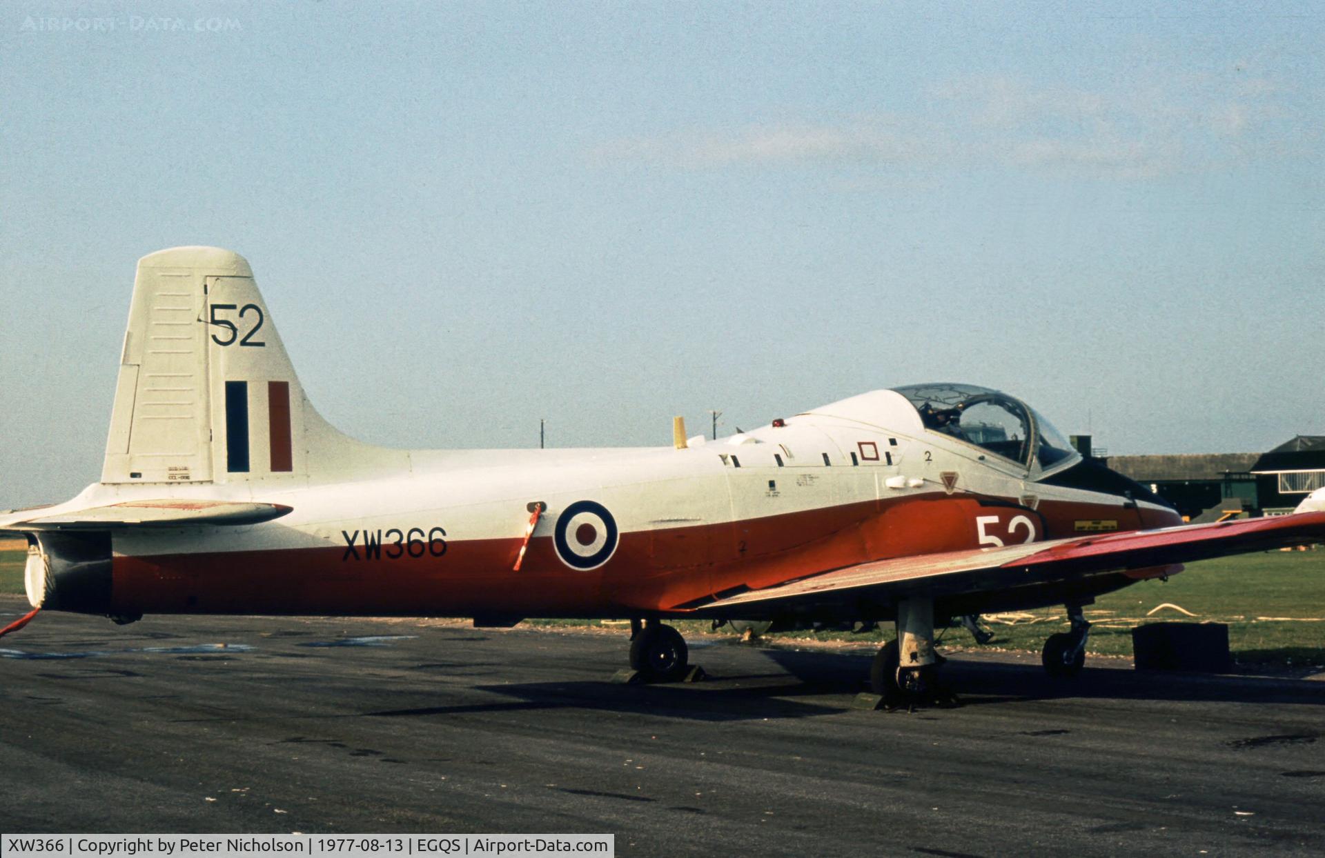 XW366, 1971 BAC 84 Jet Provost T.5A C/N EEP/JP/1016, Jet Provost T.5A of 3 Flying Training School at the 1977 RAF Lossiemouth Open Day.