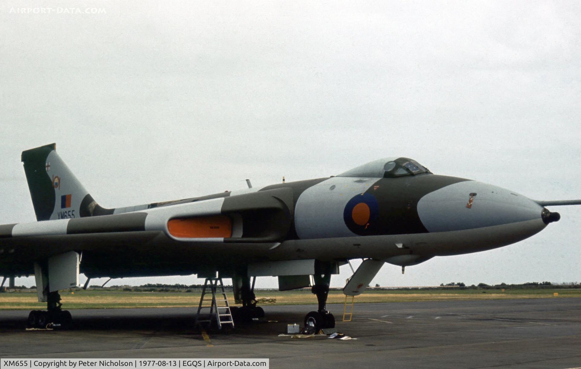 XM655, 1964 Avro Vulcan B.2A C/N Set 87, Vulcan B.2A of 101 Squadron at the 1977 RAF Lossiemouth Open Day.