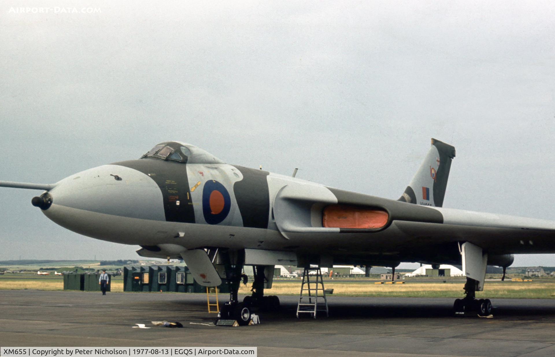XM655, 1964 Avro Vulcan B.2A C/N Set 87, Vulcan B.2A of 101 Squadron at the 1977 RAF Lossiemouth Open Day.
