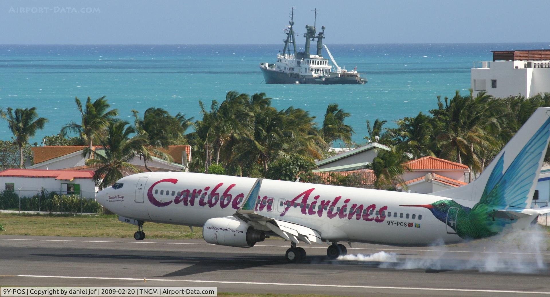 9Y-POS, 2000 Boeing 737-8Q8 C/N 28230, Landing 10