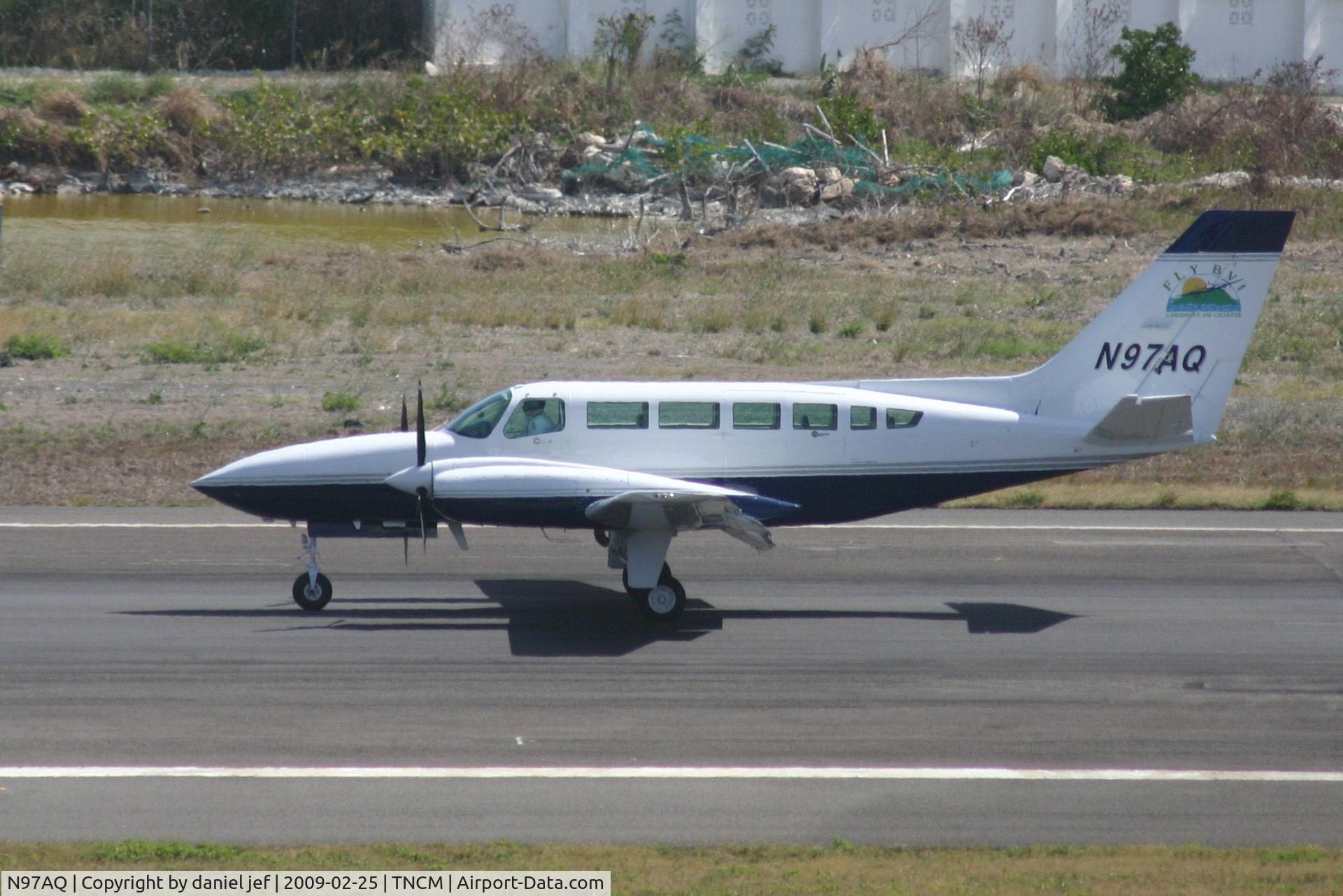 N97AQ, 1977 Cessna 404 Titan C/N 4040135, taking off