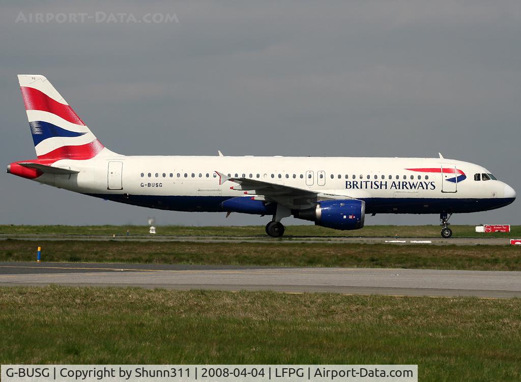 G-BUSG, 1989 Airbus A320-211 C/N 039, Taxiing to his gate...