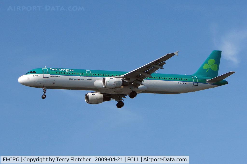 EI-CPG, 1999 Airbus A321-211 C/N 1023, Aer Lingus A321 on approach to London Heathrow