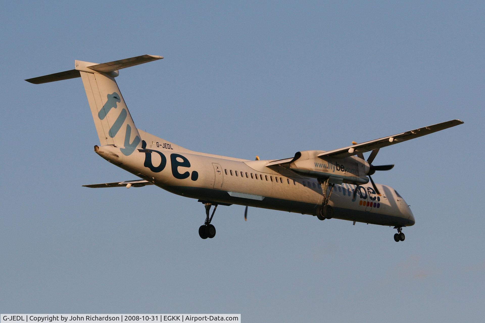 G-JEDL, 2002 De Havilland Canada DHC-8-402Q Dash 8 C/N 4067, Gatwick Western Approach